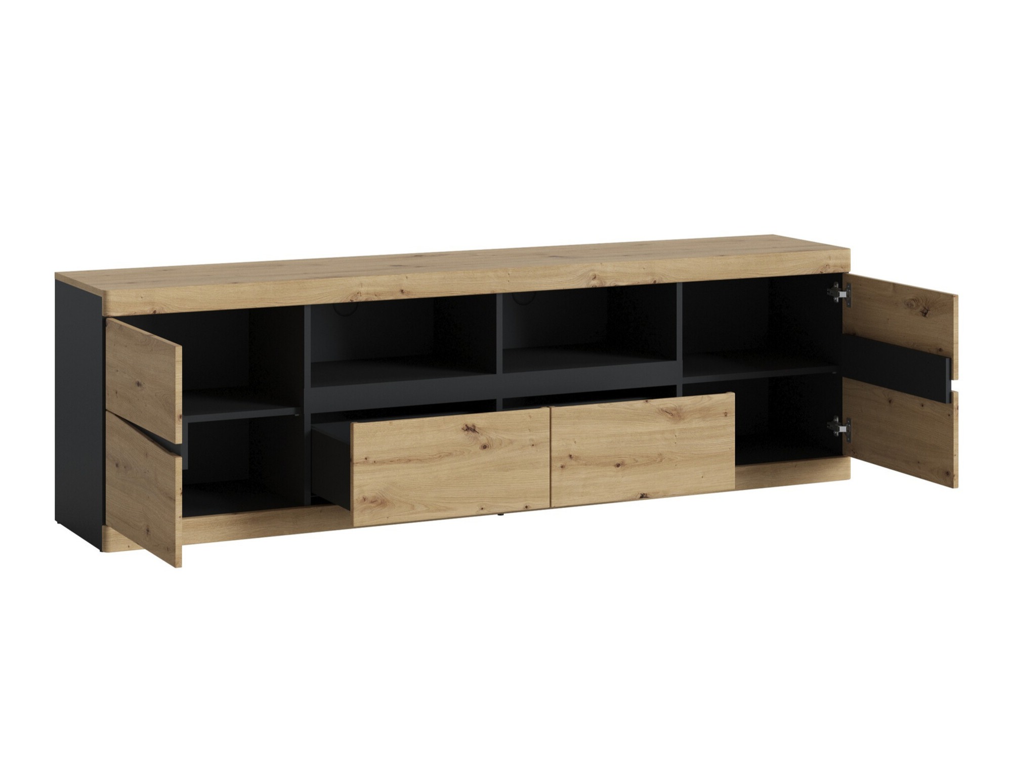 Meuble TV Venlori 122 (Anthracite + Chêne Artisan)