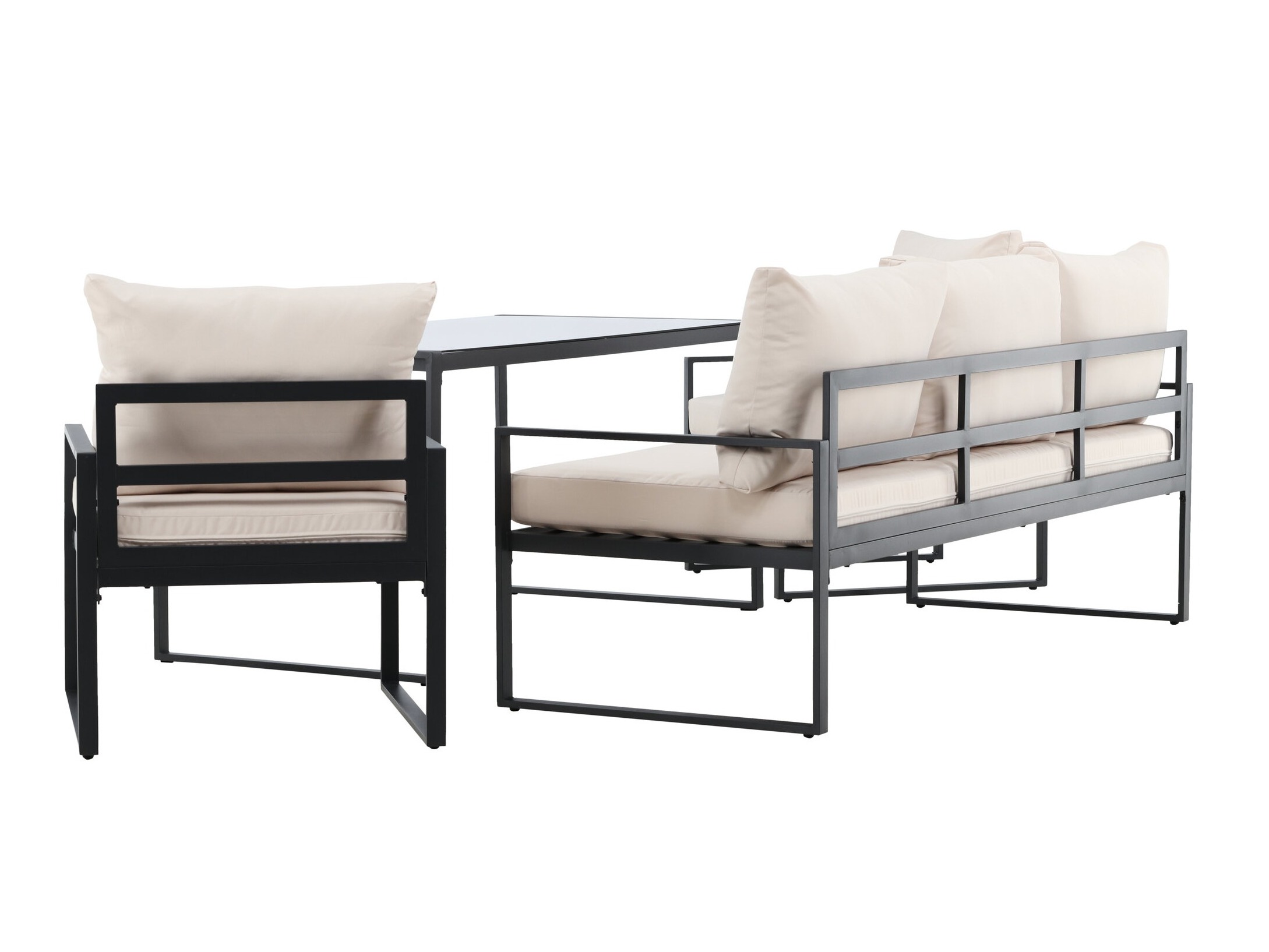Ensemble de mobilier de jardin Dallas 4733 (Noir + Beige)