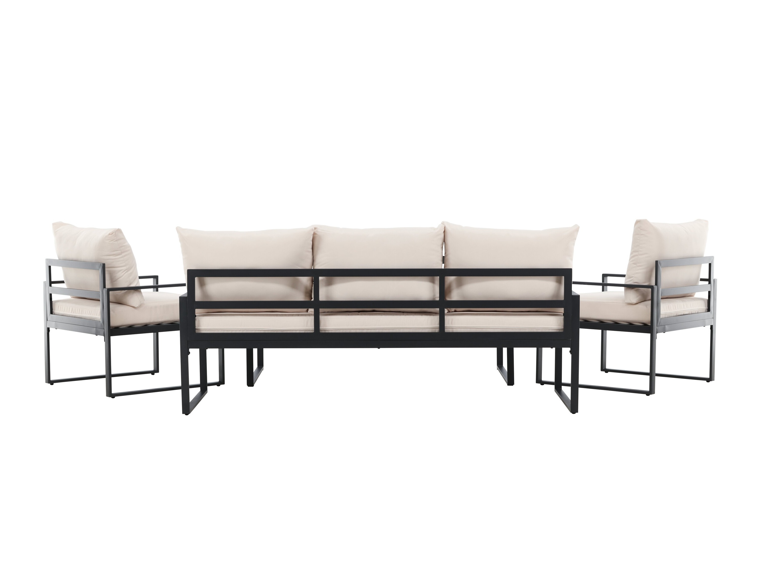 Ensemble de mobilier de jardin Dallas 4733 (Noir + Beige)