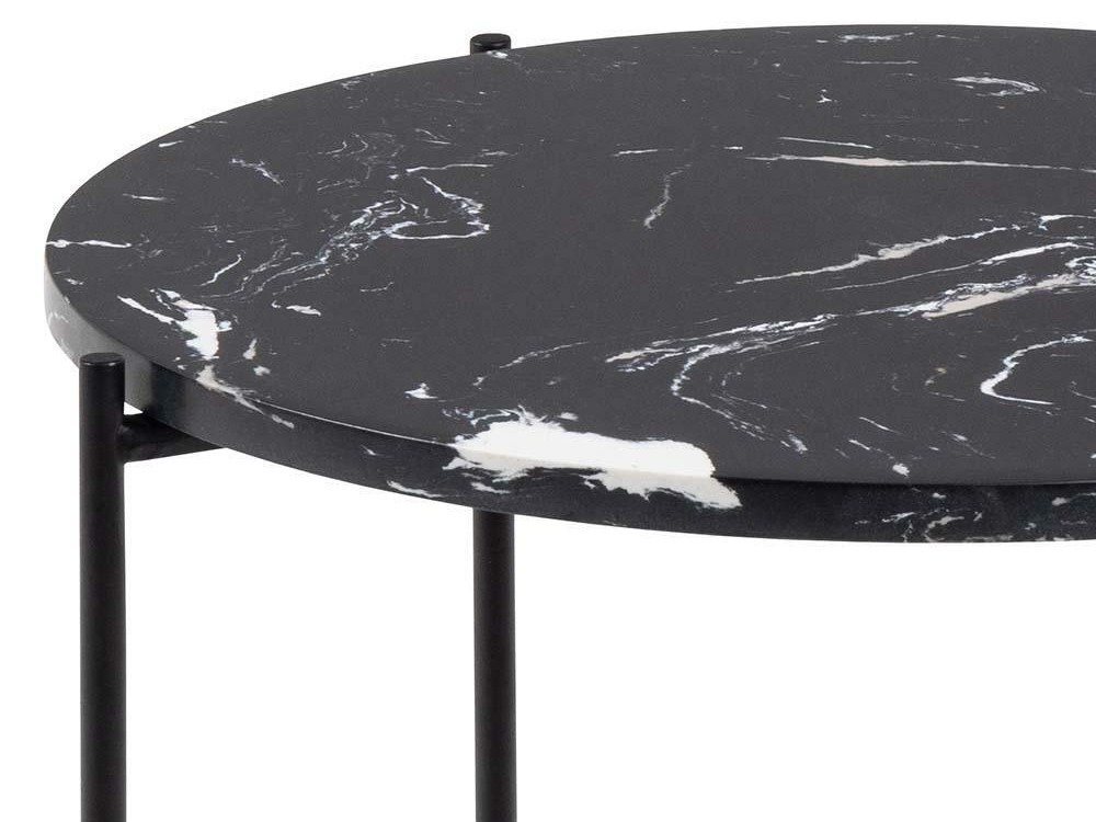 Table d'appoint Norsica 609 (Marbre noir + Noir)