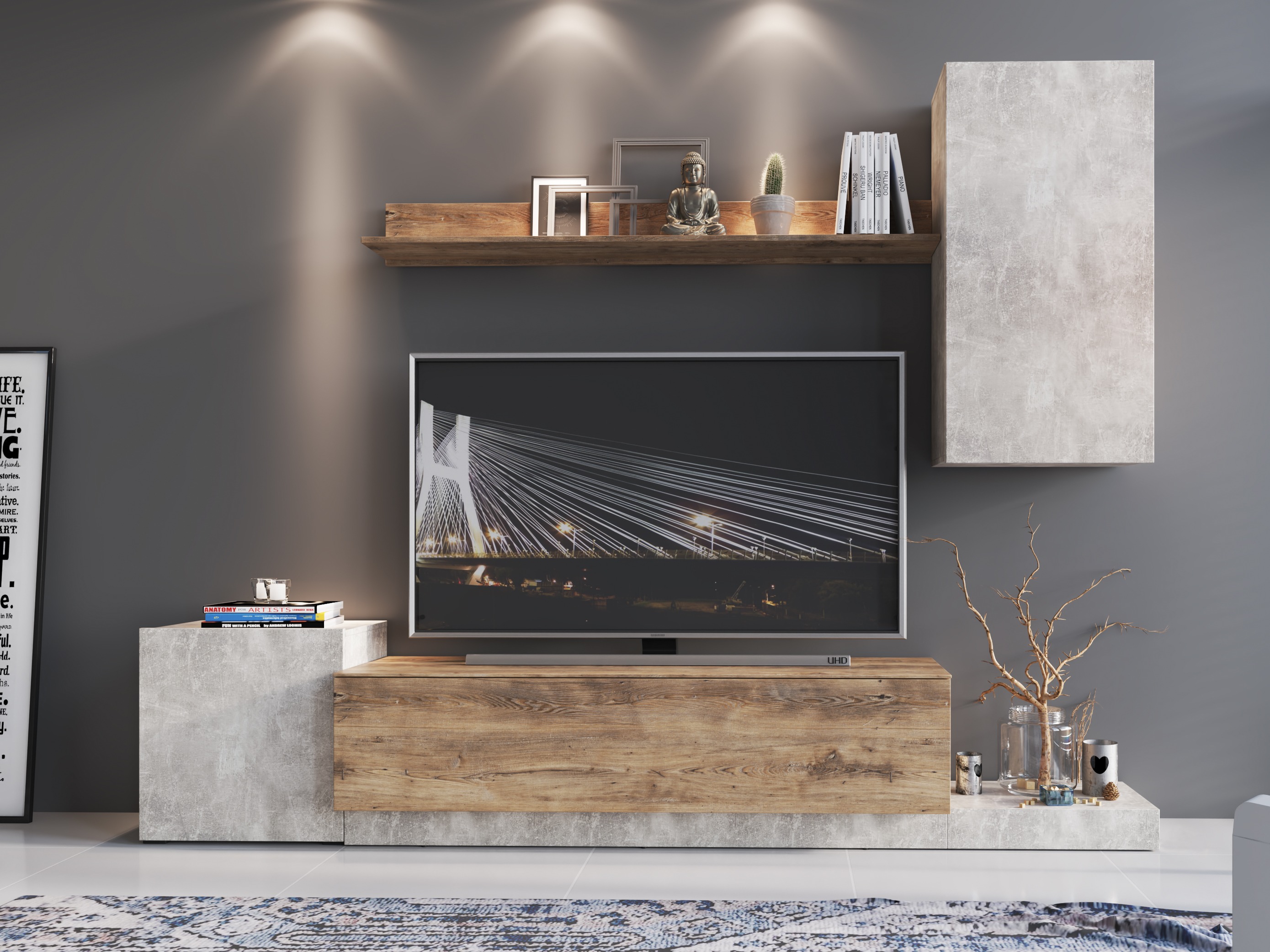 Ensemble de salon Ontario 158 (Gris clair + Châtaigne)