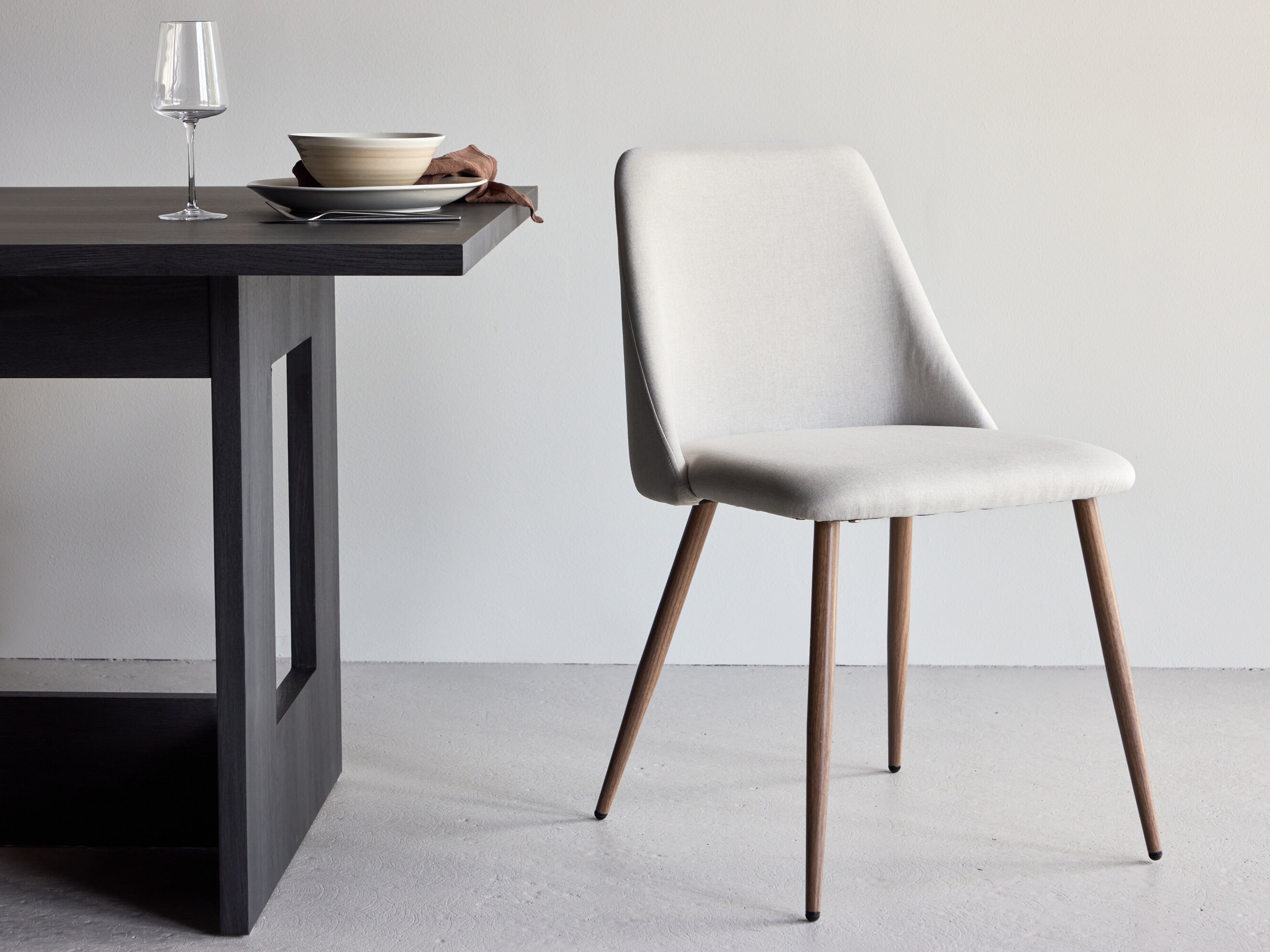 Chaise Dallas 3886 (Blanc + Marron)
