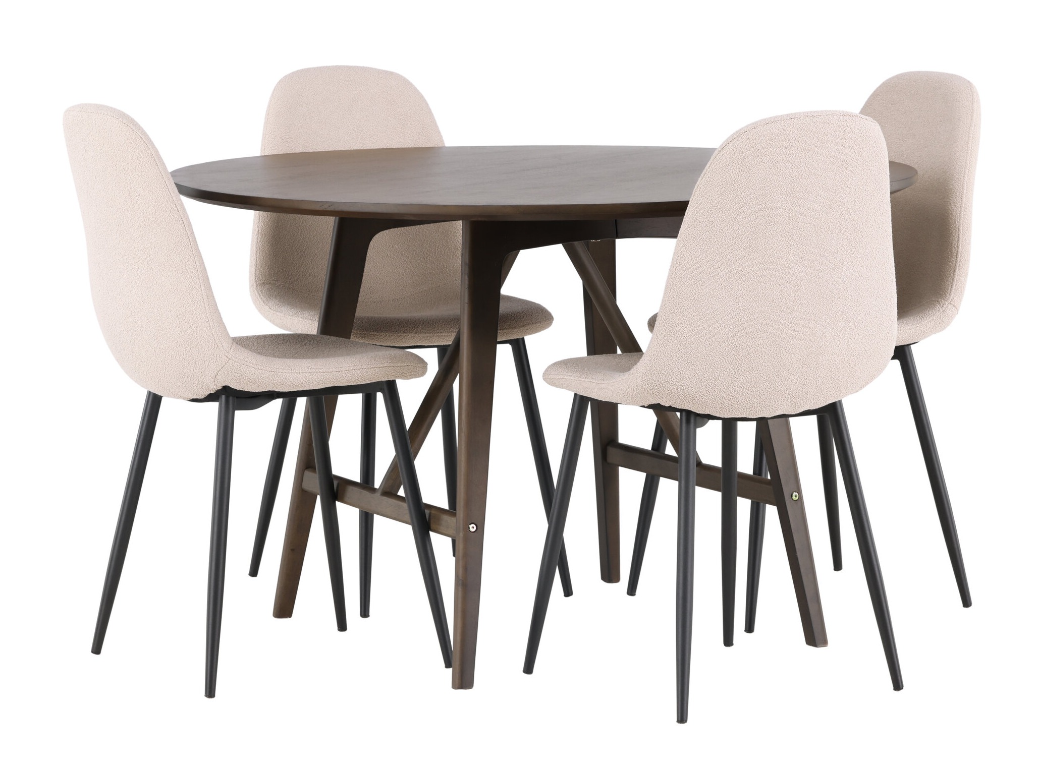 Salle à manger complète Dallas 4887 (Noir + Beige)