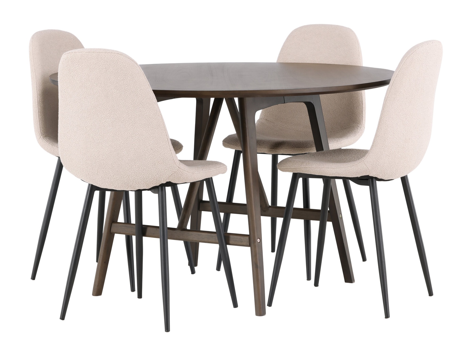 Salle à manger complète Dallas 4887 (Noir + Beige)