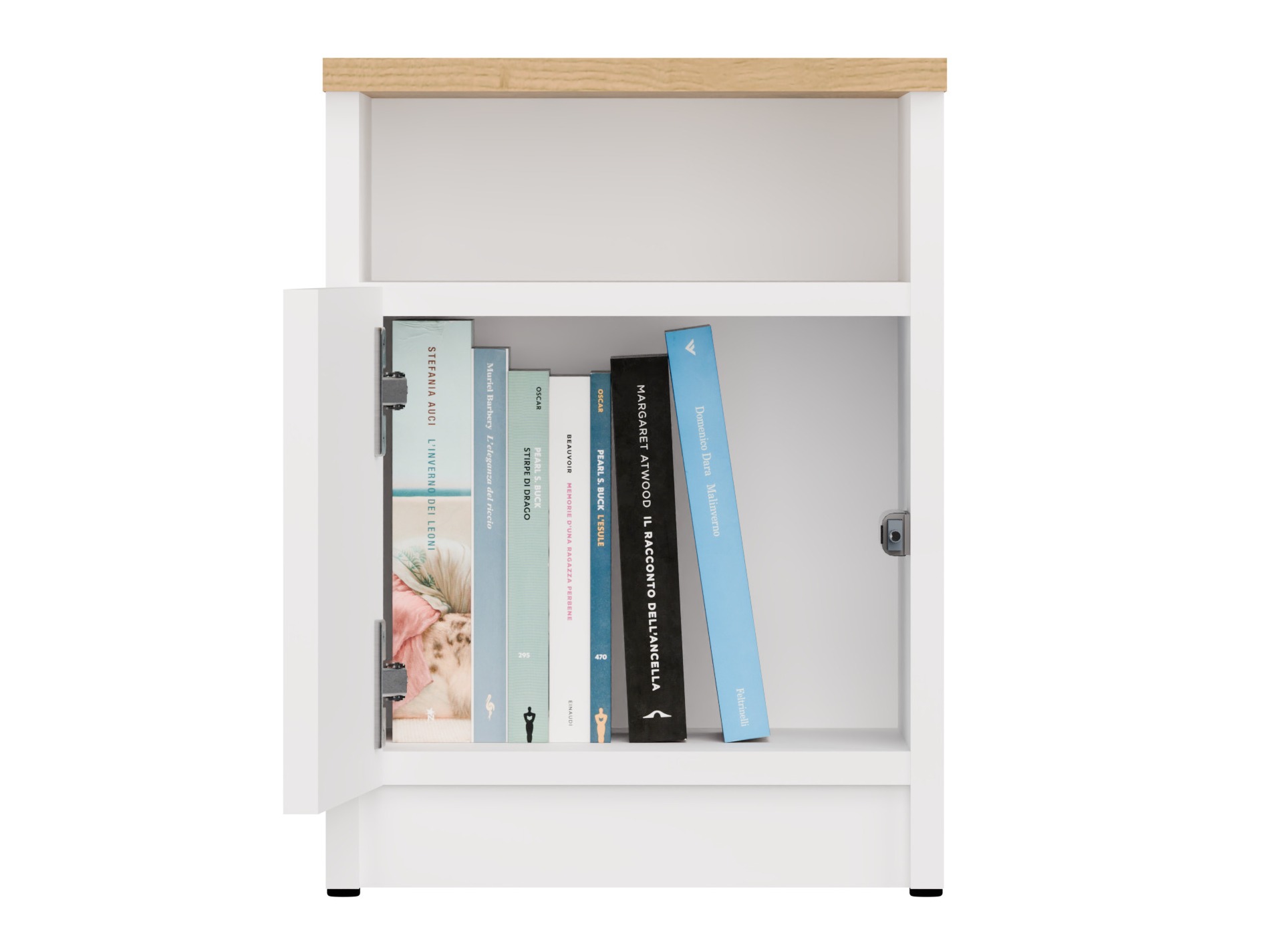 Table de chevet Mandeville 305 (Blanc + Chêne Artisan)