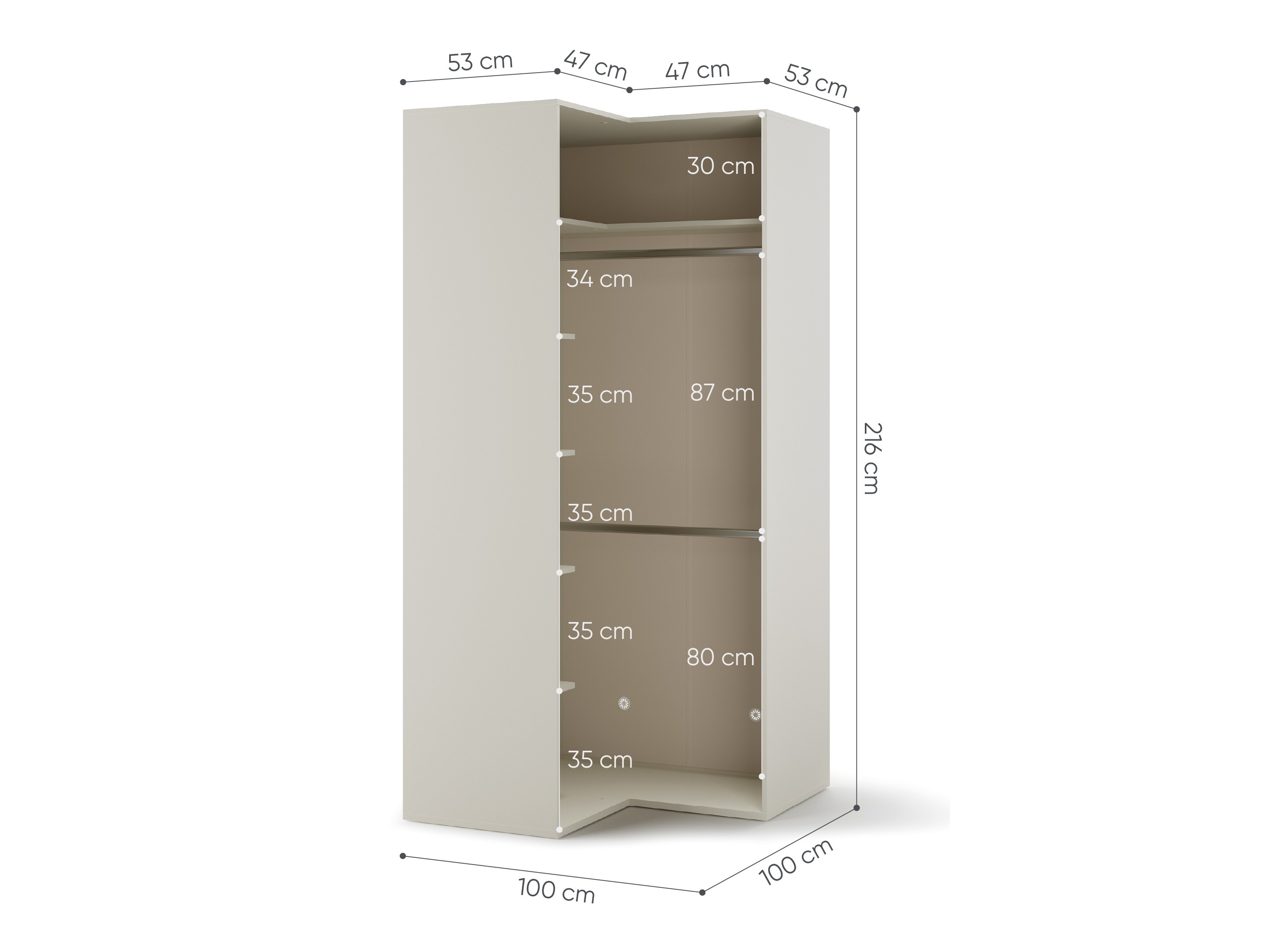 Armoire d'angle Evareve 100