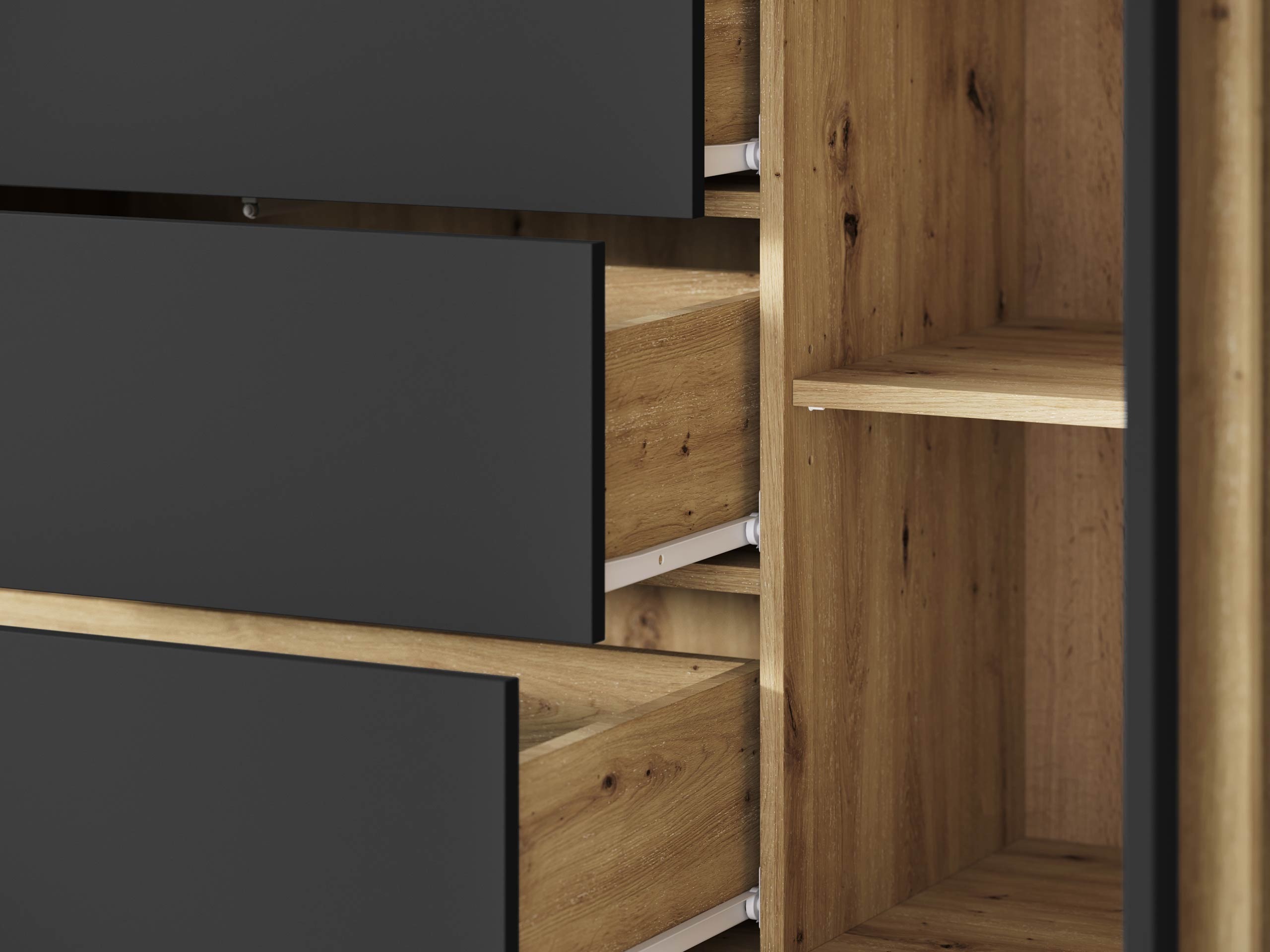 Ensemble de salon Facetor III (Chêne Artisan + Graphite)