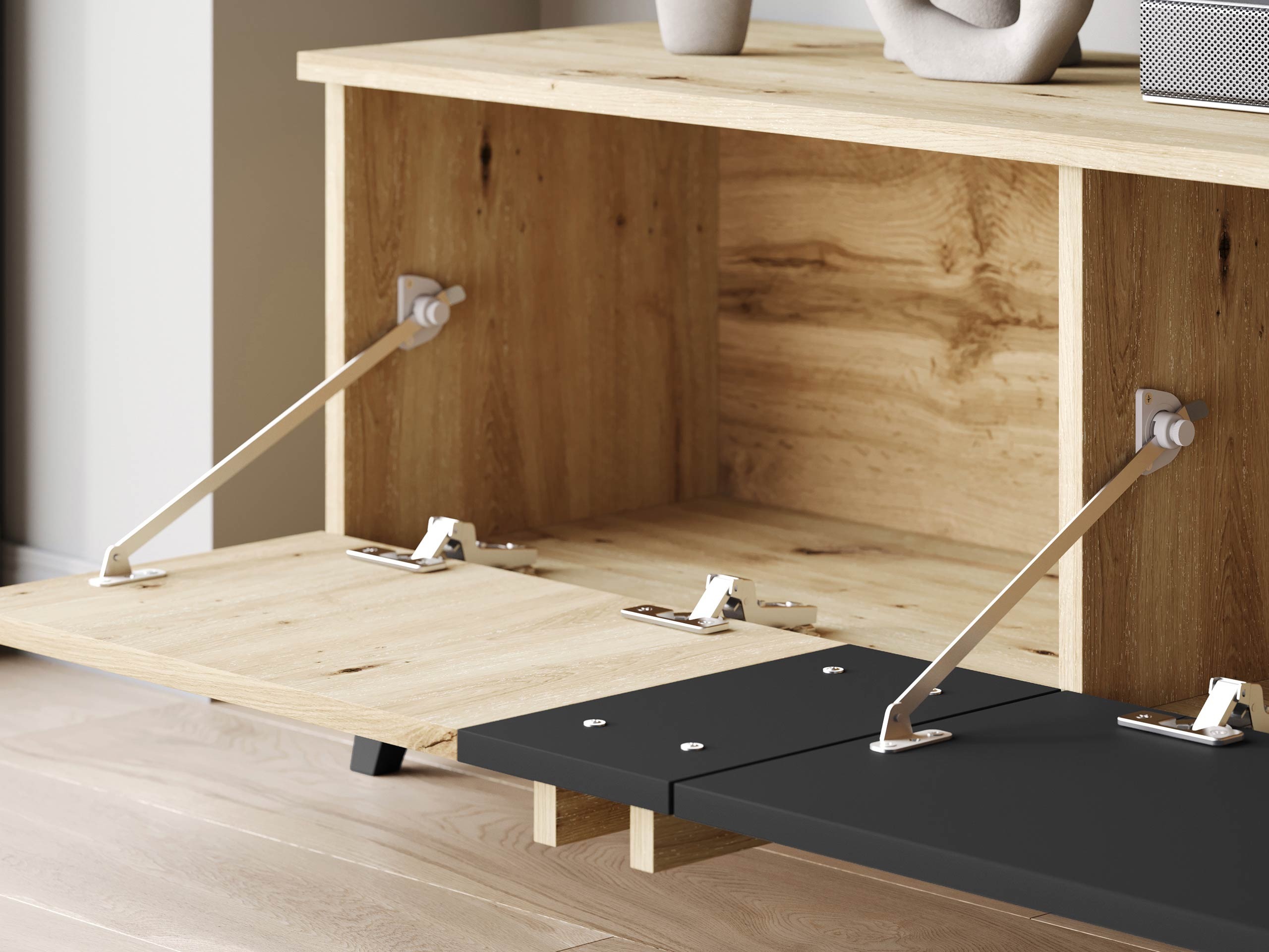 Ensemble de salon Facetor III (Chêne Artisan + Graphite)