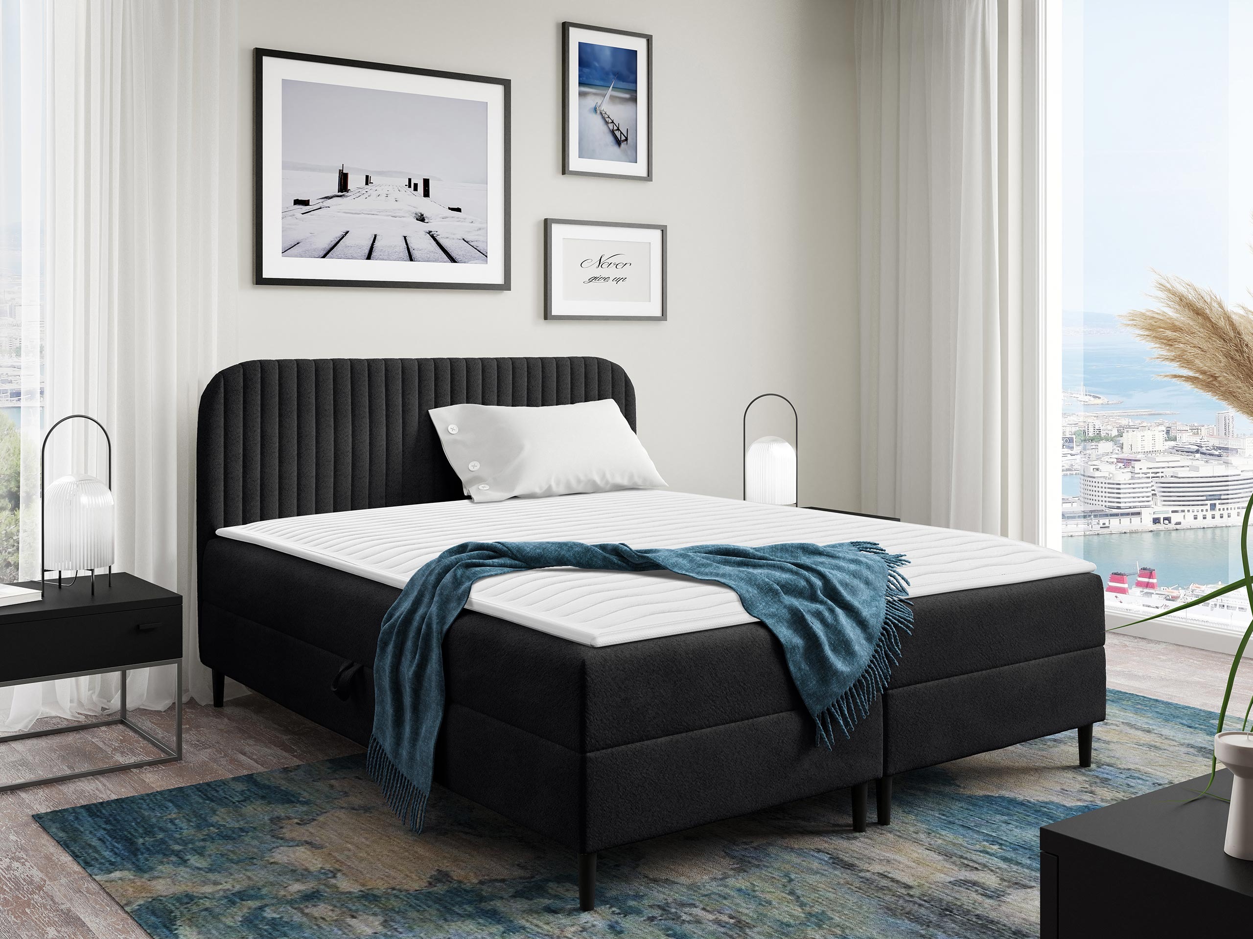 Lit boxspring Rivus (Coral 60)