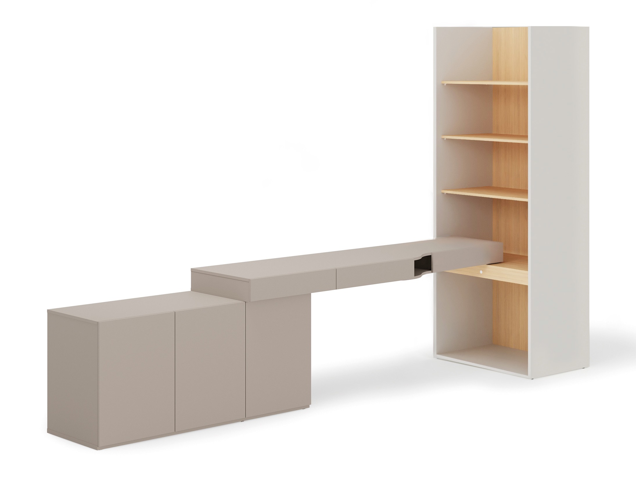 Ensemble de bureau à domicile Evareve 118 (Gris + Chêne)