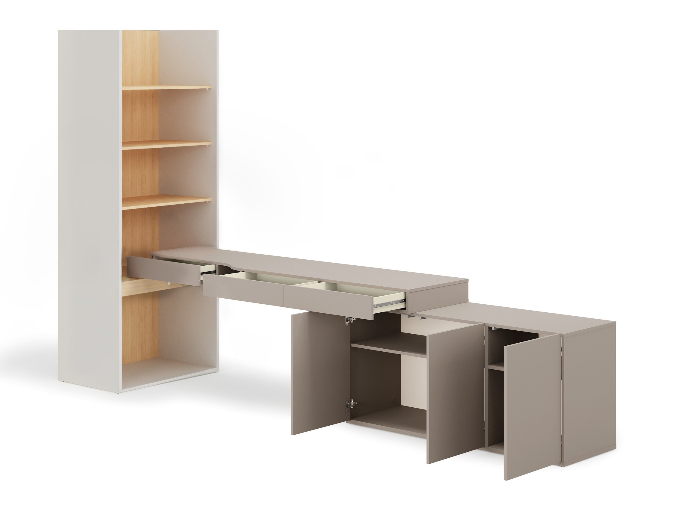 Ensemble de bureau à domicile Evareve 118 (Gris + Chêne)