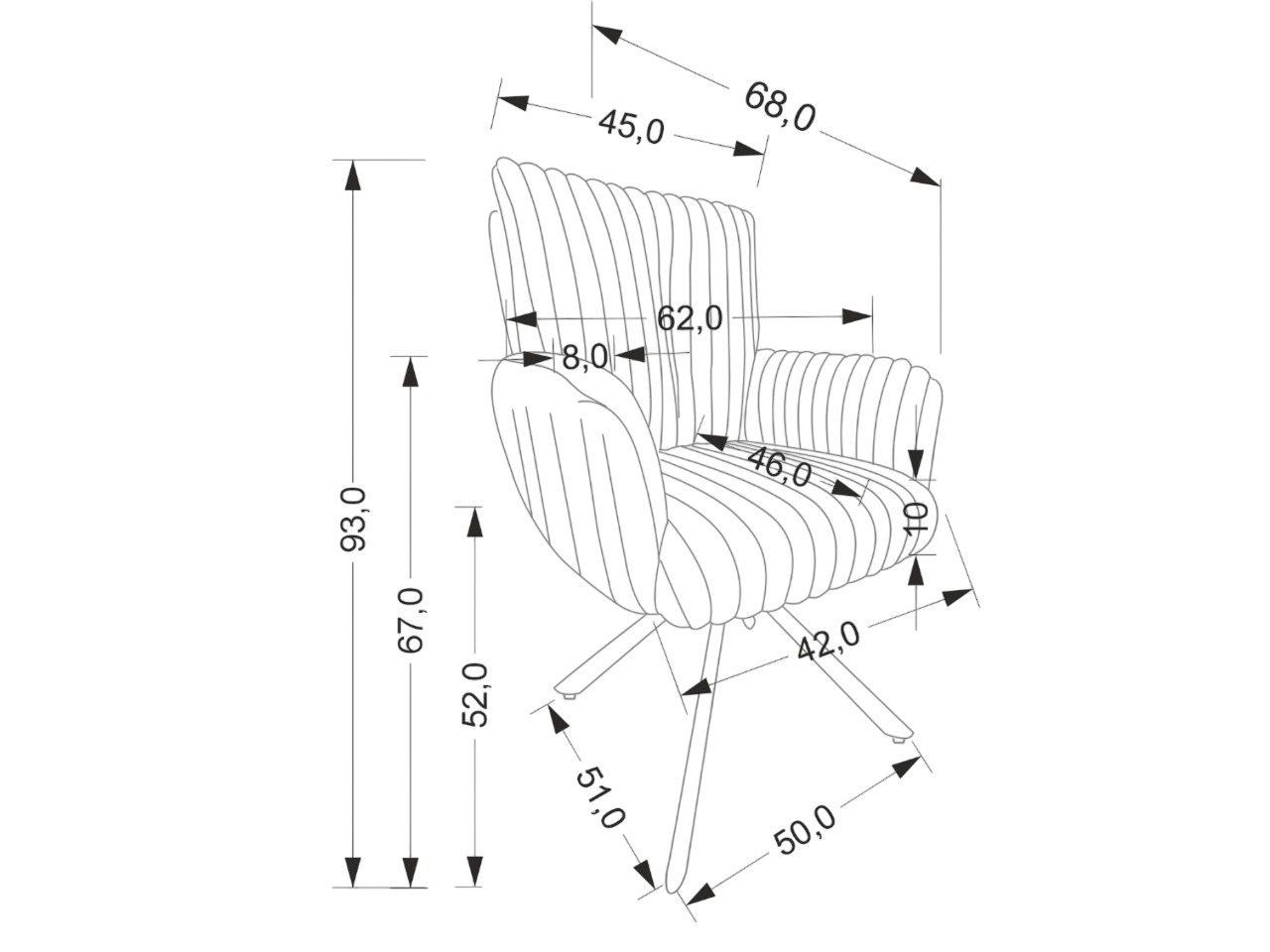 Chaise Houston 2015 (Crème + Noir)