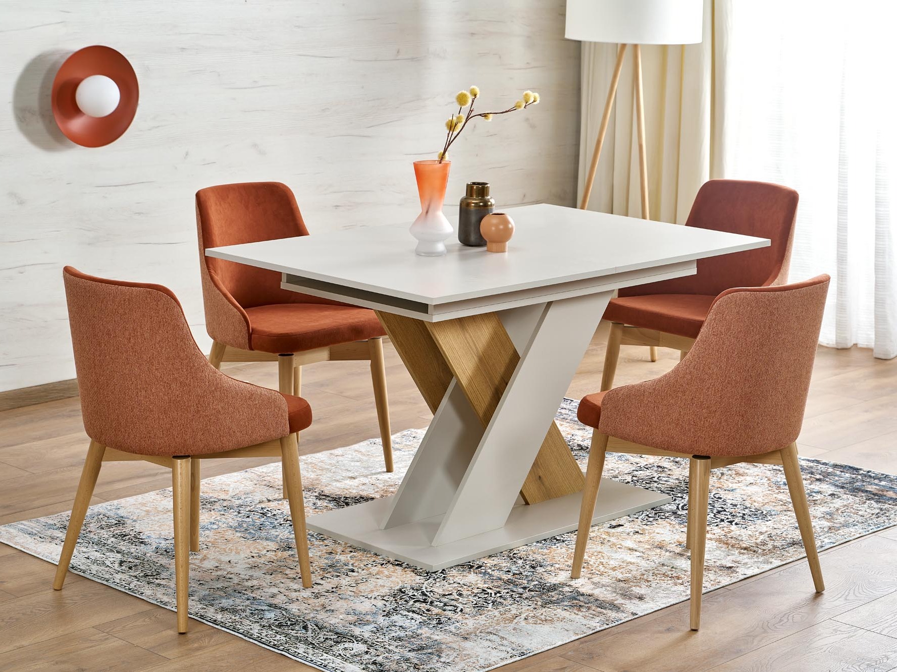 Table Houston 1724 (Chêne crème + Cachemire)