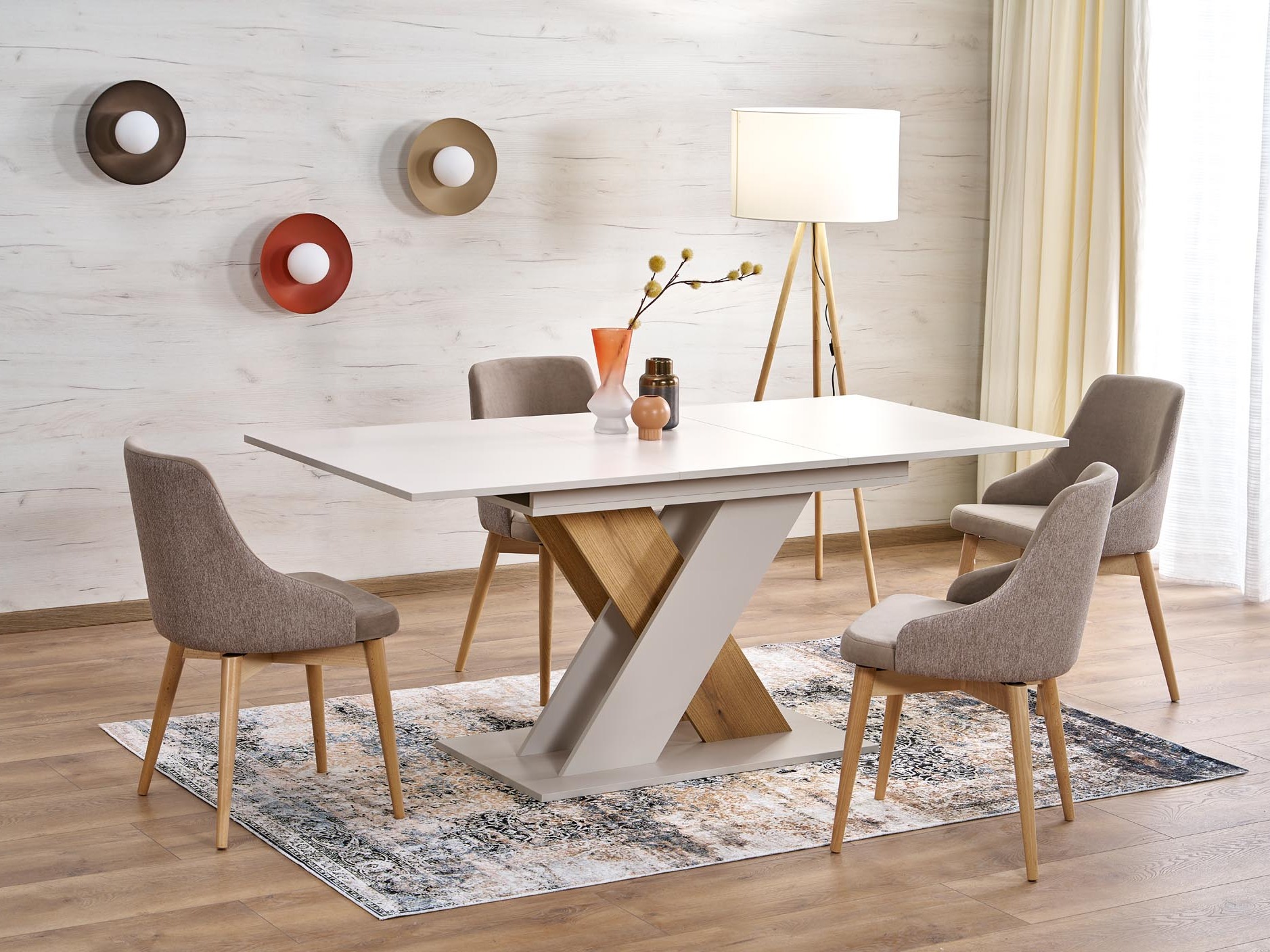 Table Houston 1724 (Chêne crème + Cachemire)