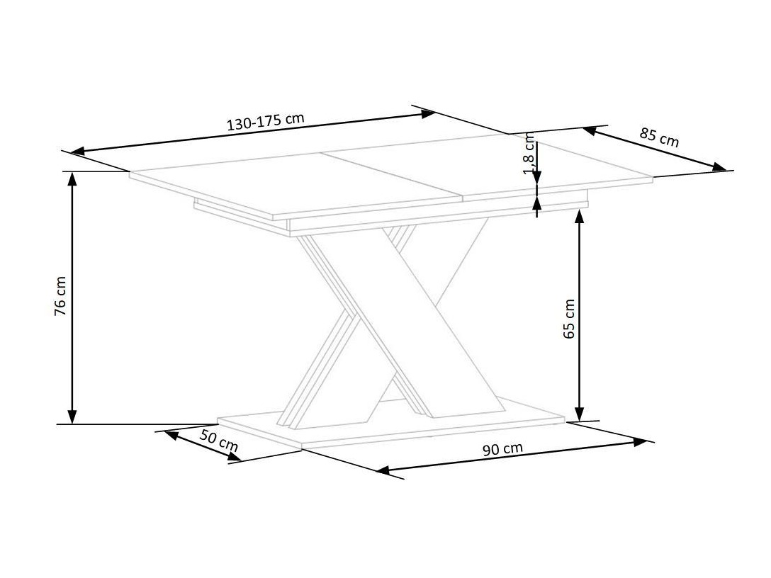 Table Houston 1724 (Chêne crème + Cachemire)