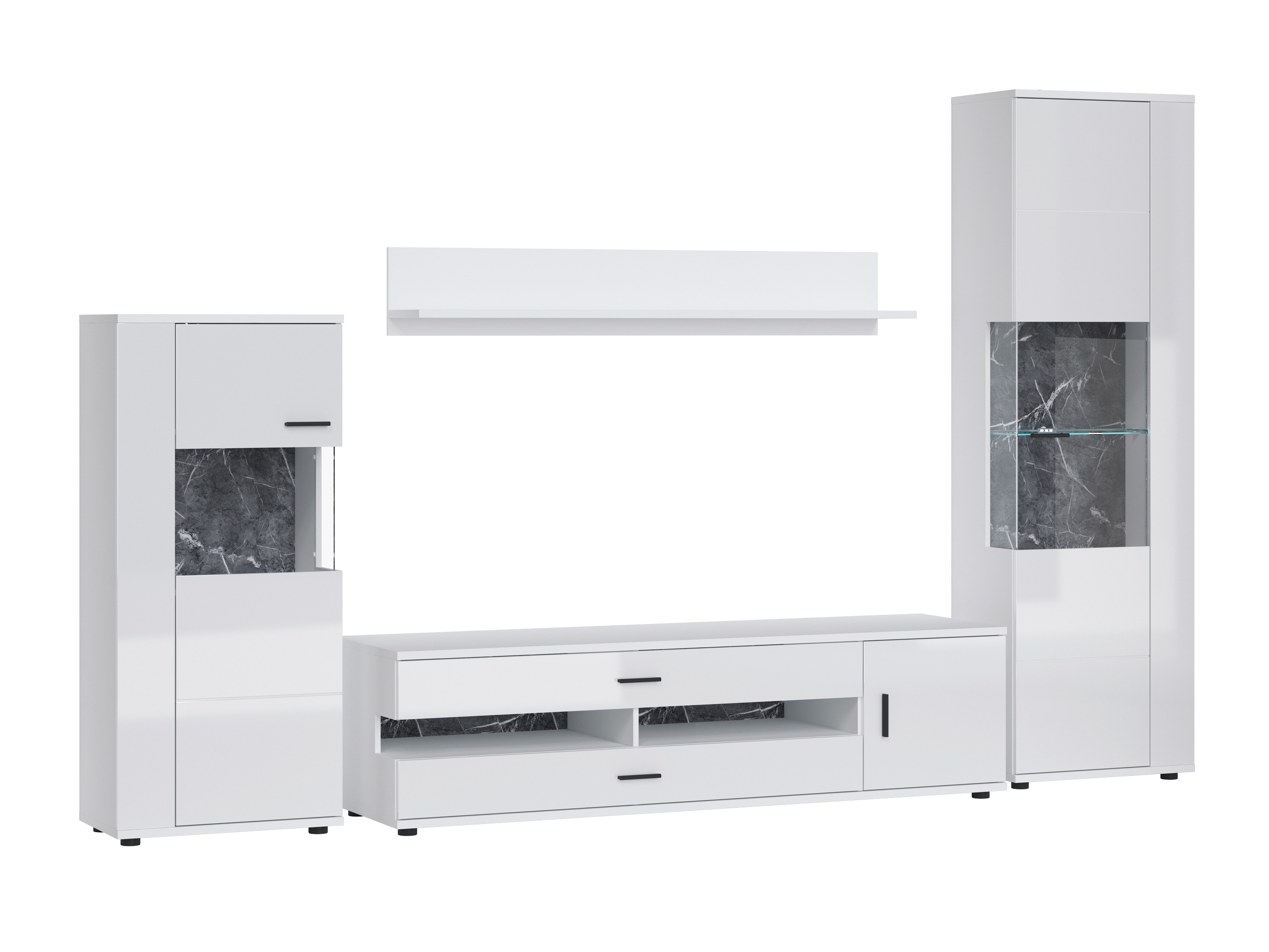 Ensemble de salon Ontario 161 (Blanc brillant + Blanc)