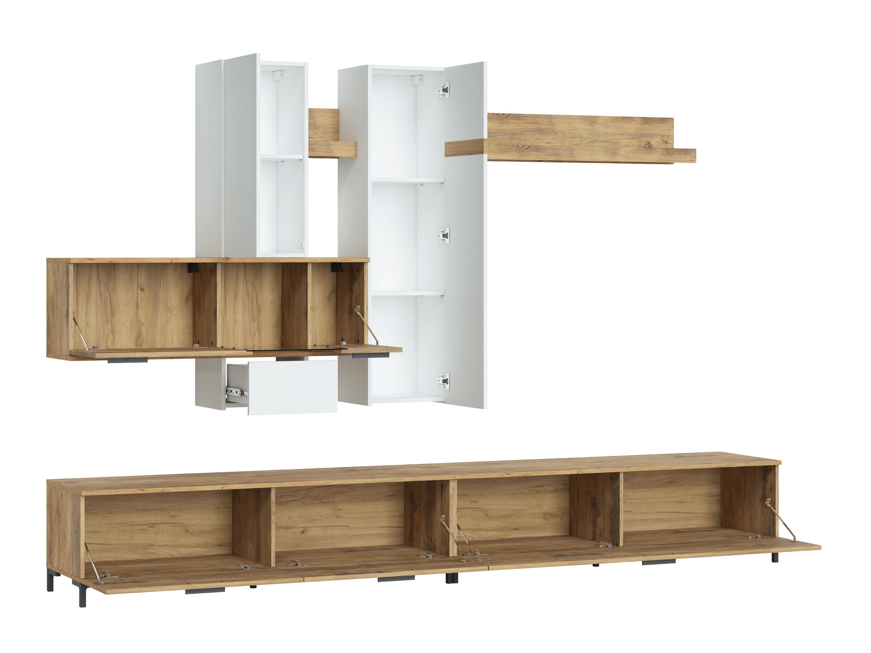 Ensemble de salon Salnola 105 (Blanc + Châtaigne)