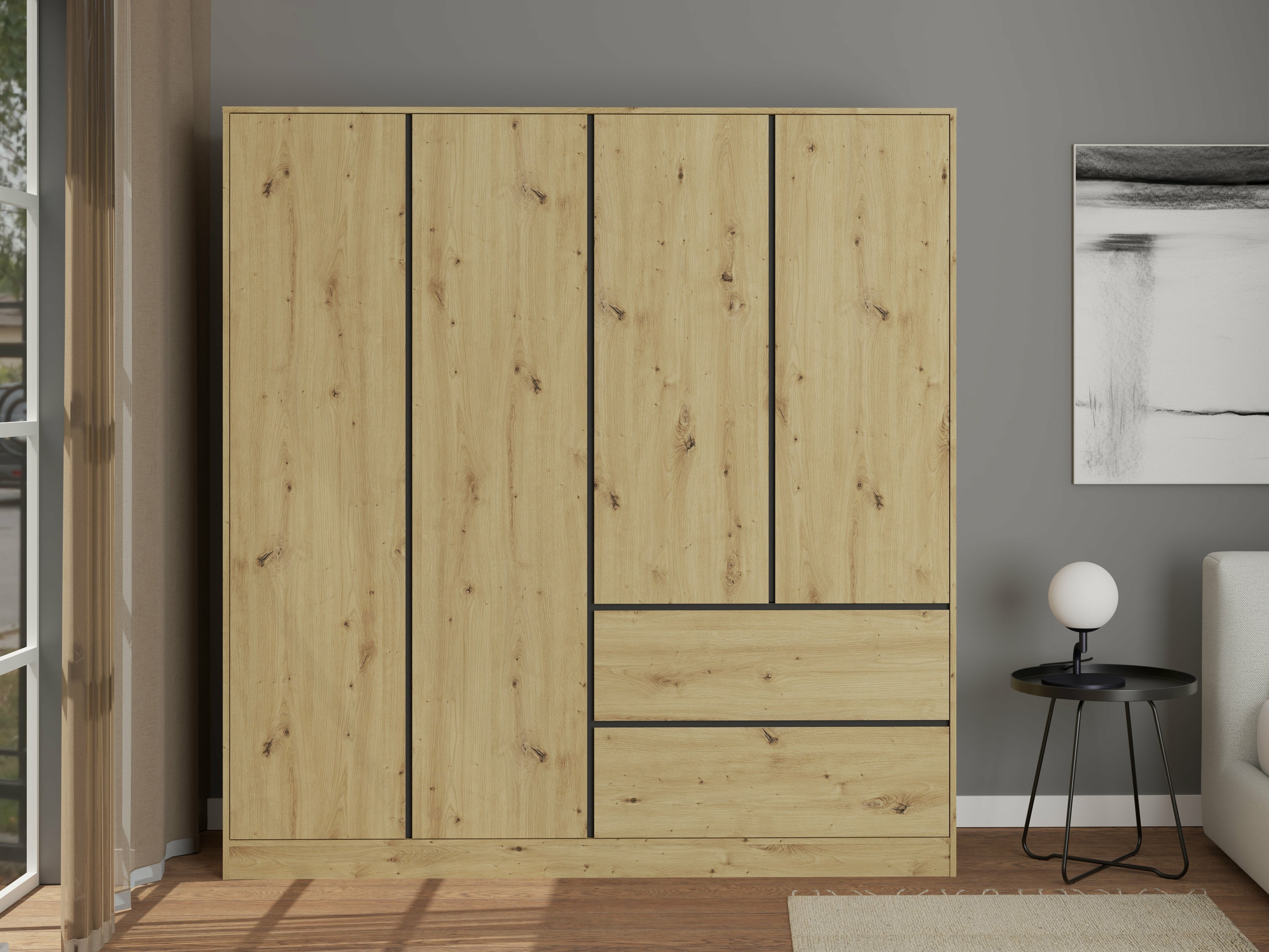 Armoire Mervese 104 (Chêne Artisan)