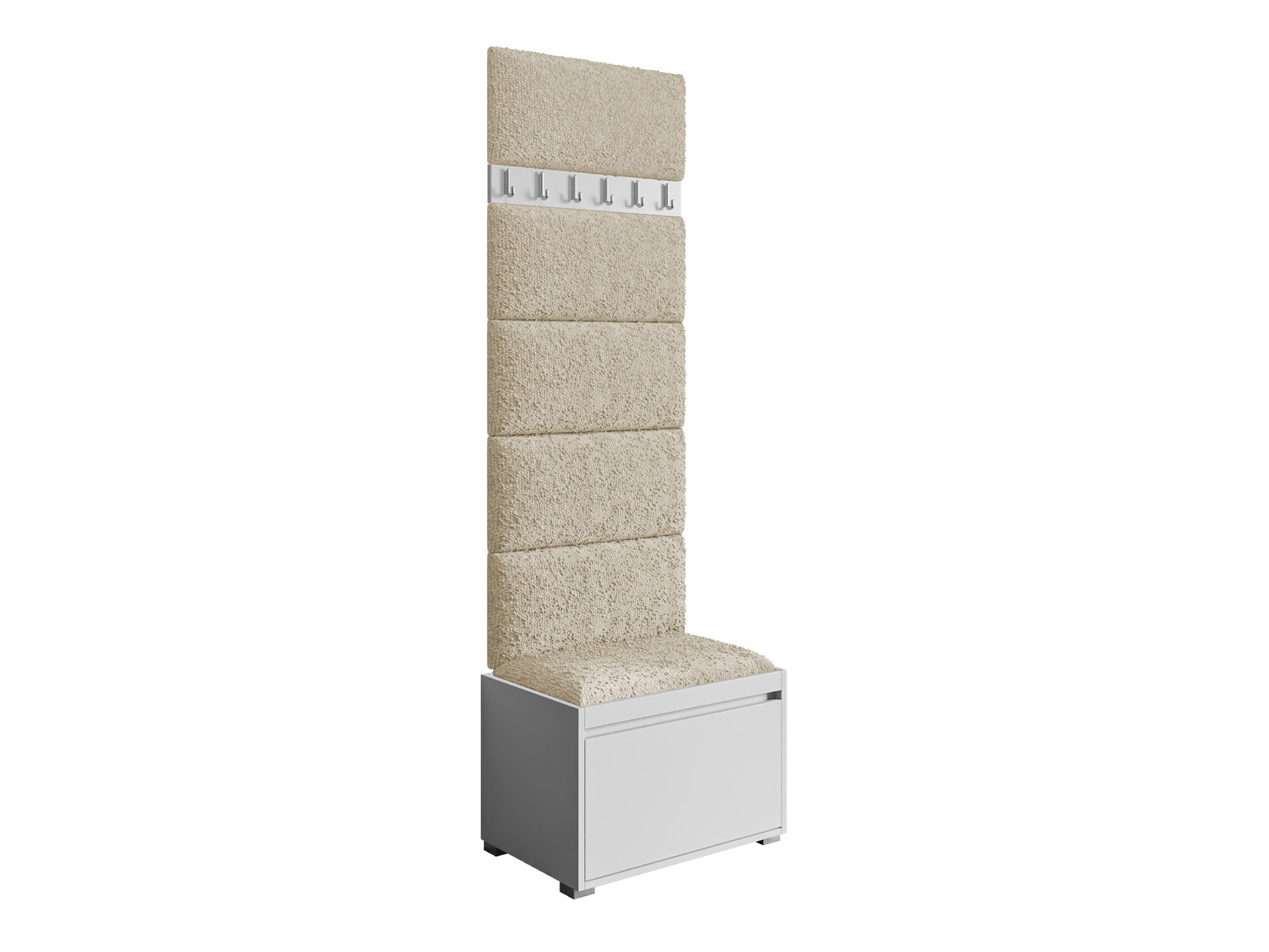 Meuble d'entrée Comfivo Pinus V (Blanc + Abriamo 03)