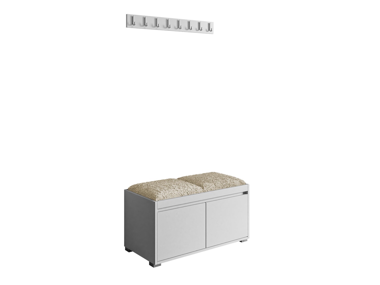 Meuble d'entrée Comfivo Pinus I (Blanc + Abriamo 03)
