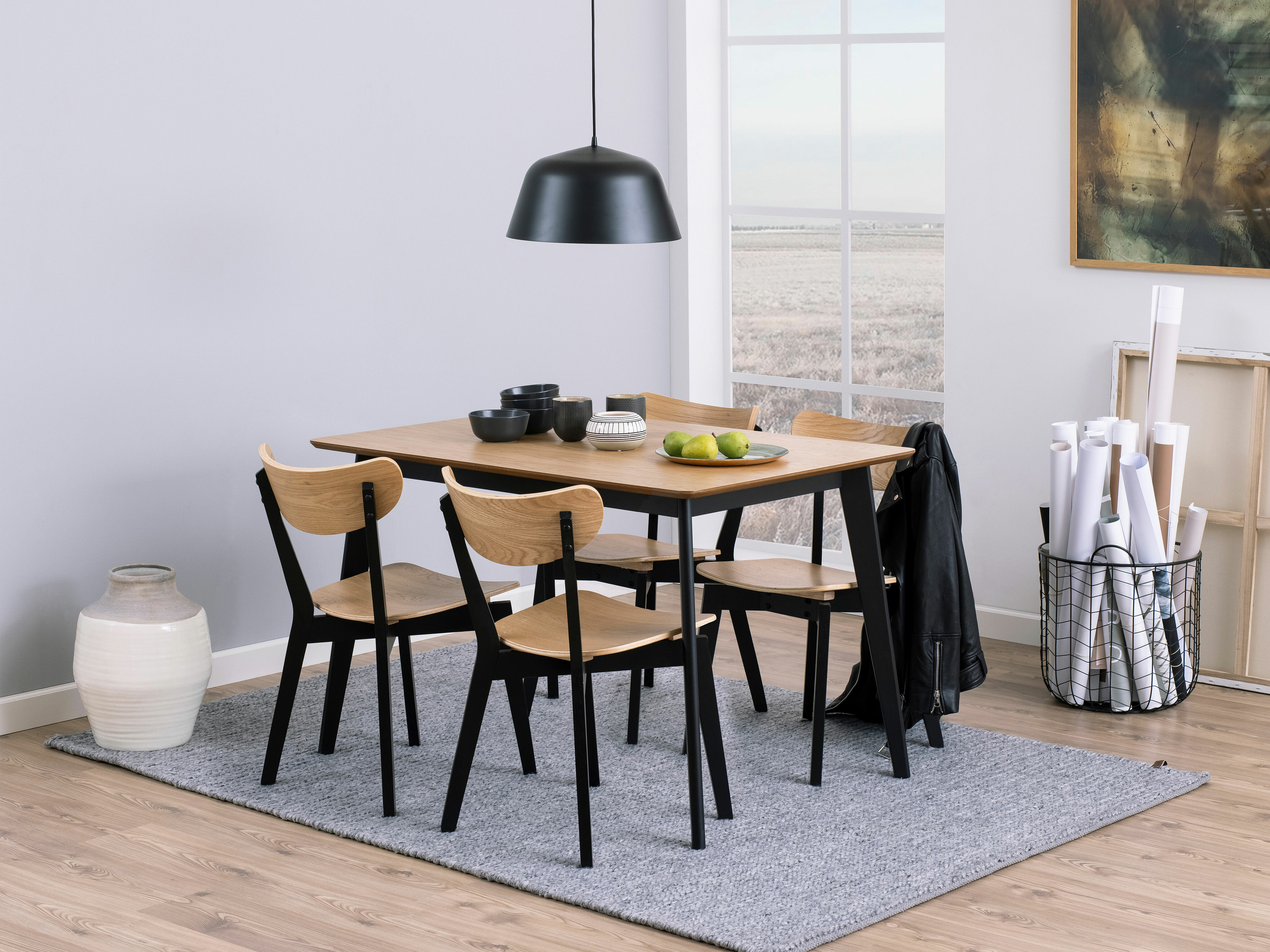 Chaise Norsica 319 (Chêne + Noir)