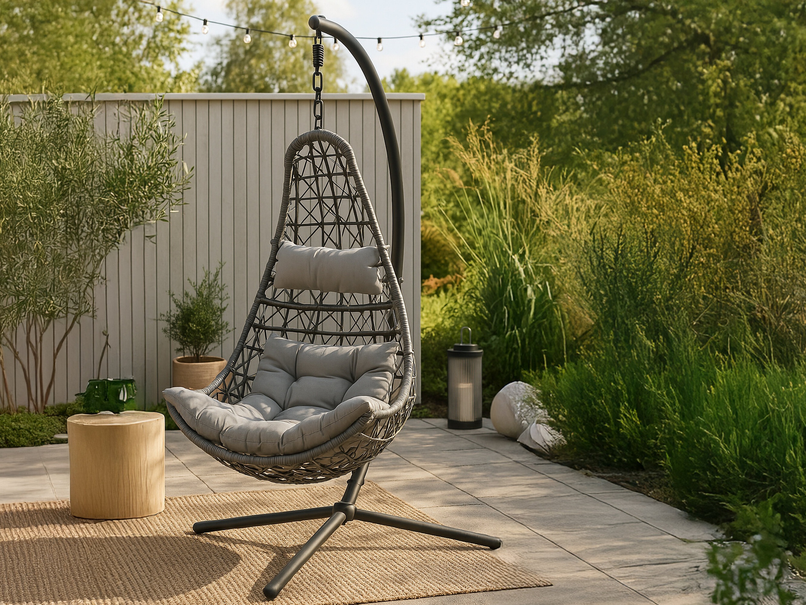 Chaise suspendu Dallas 519 (Noir + Gris)