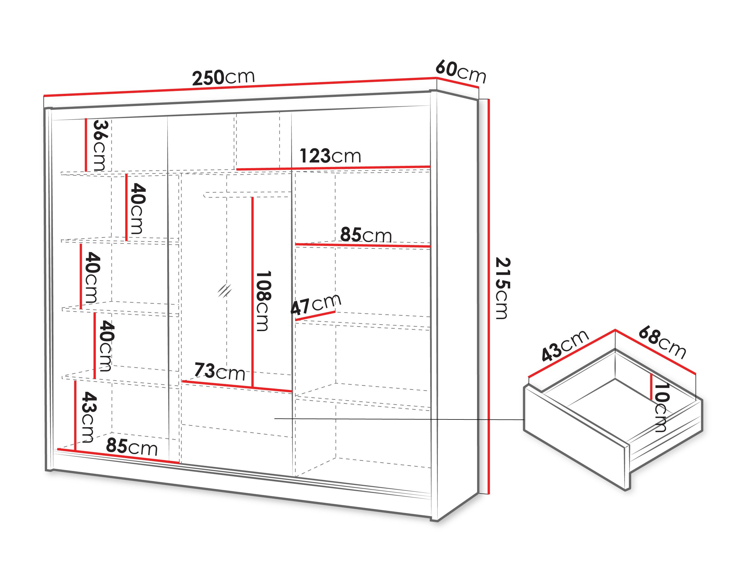 Armoire Gemes I (Chêne wotan + Blanc)