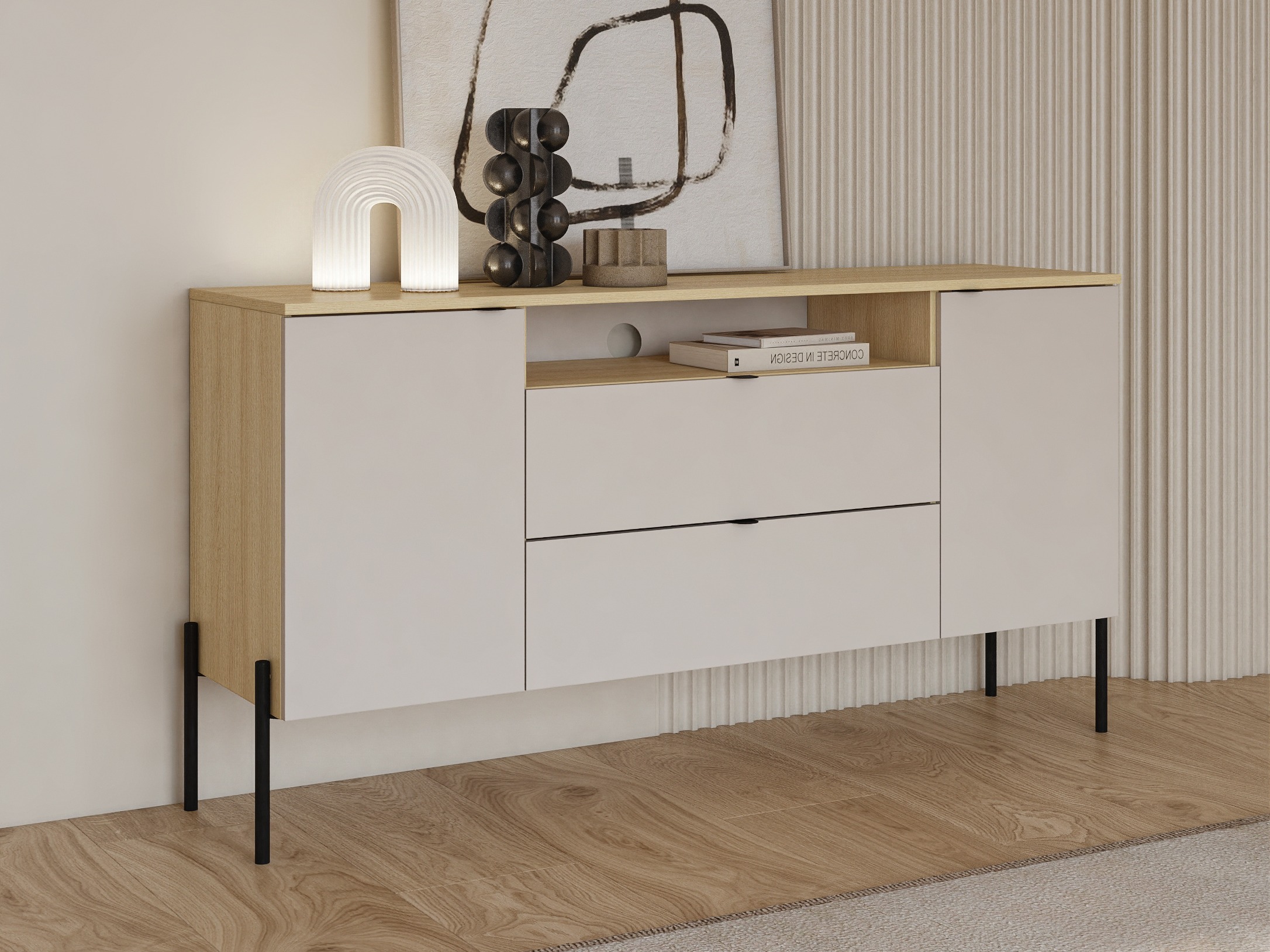 Commode Levtenu 114 (Chêne + Cachemire)