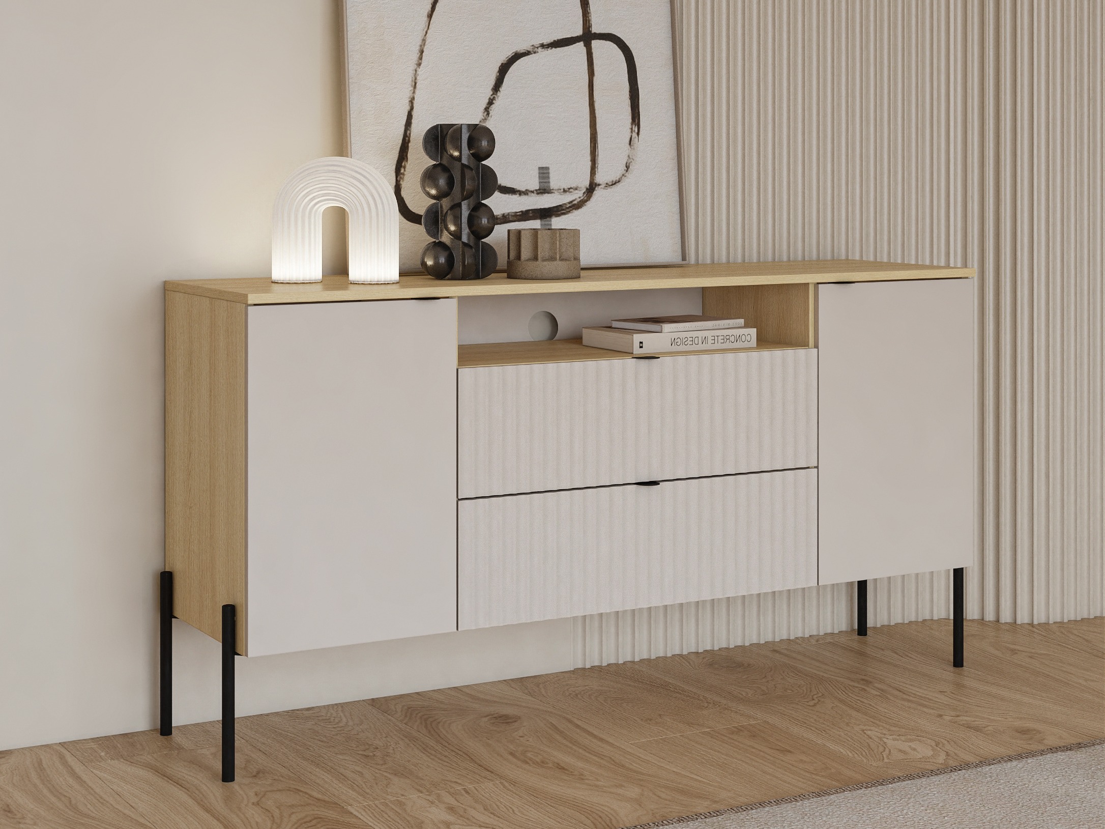 Commode Levtenu 115 (Chêne + Cachemire)