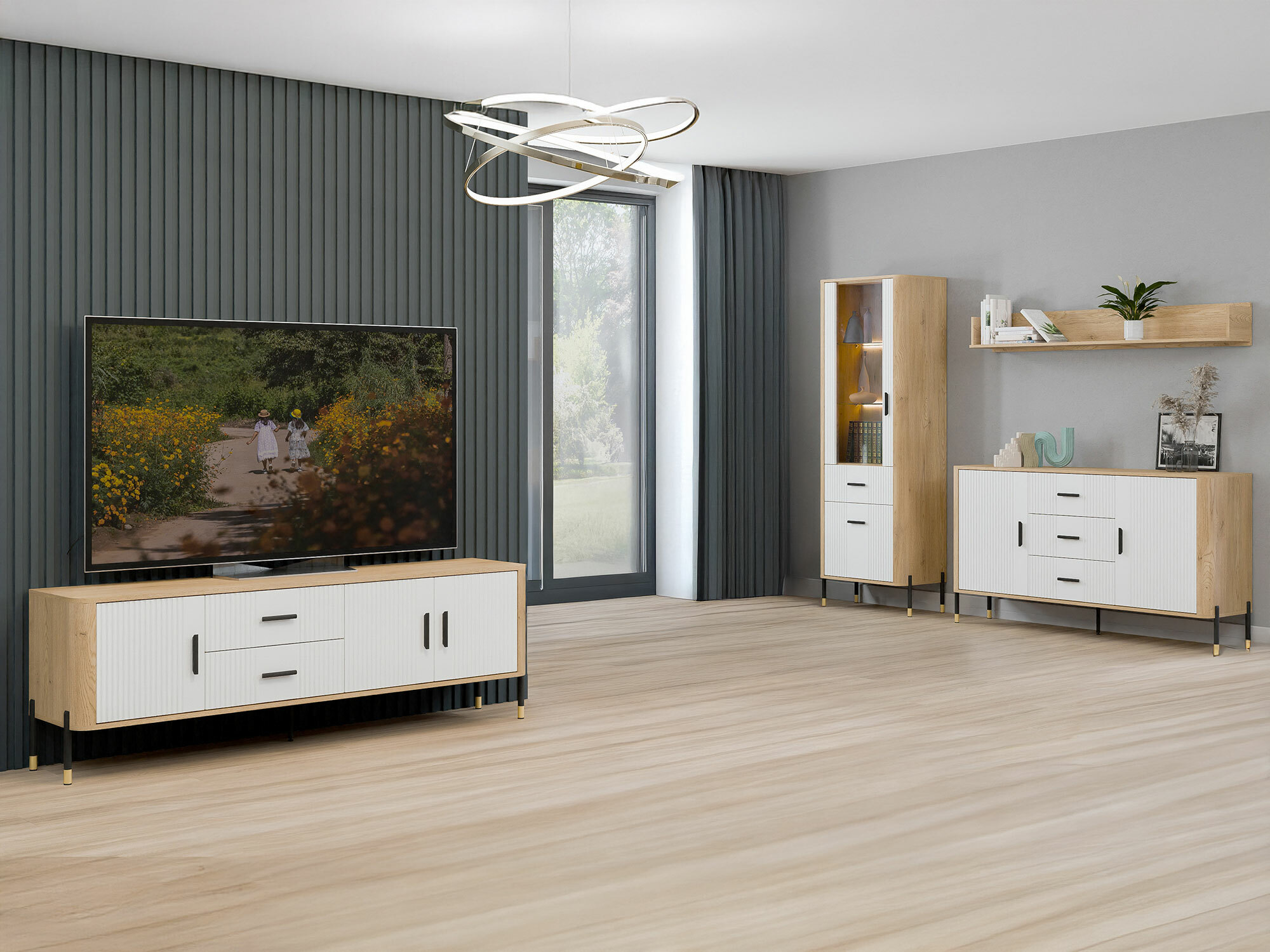 Meuble TV Flosora 105 (Blanc)