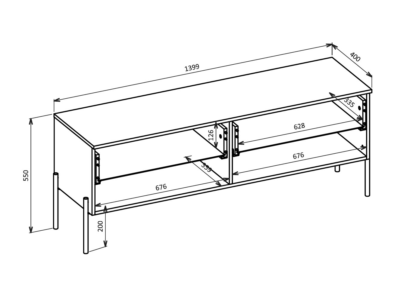 Meuble TV Levtenu 108 (Chêne)