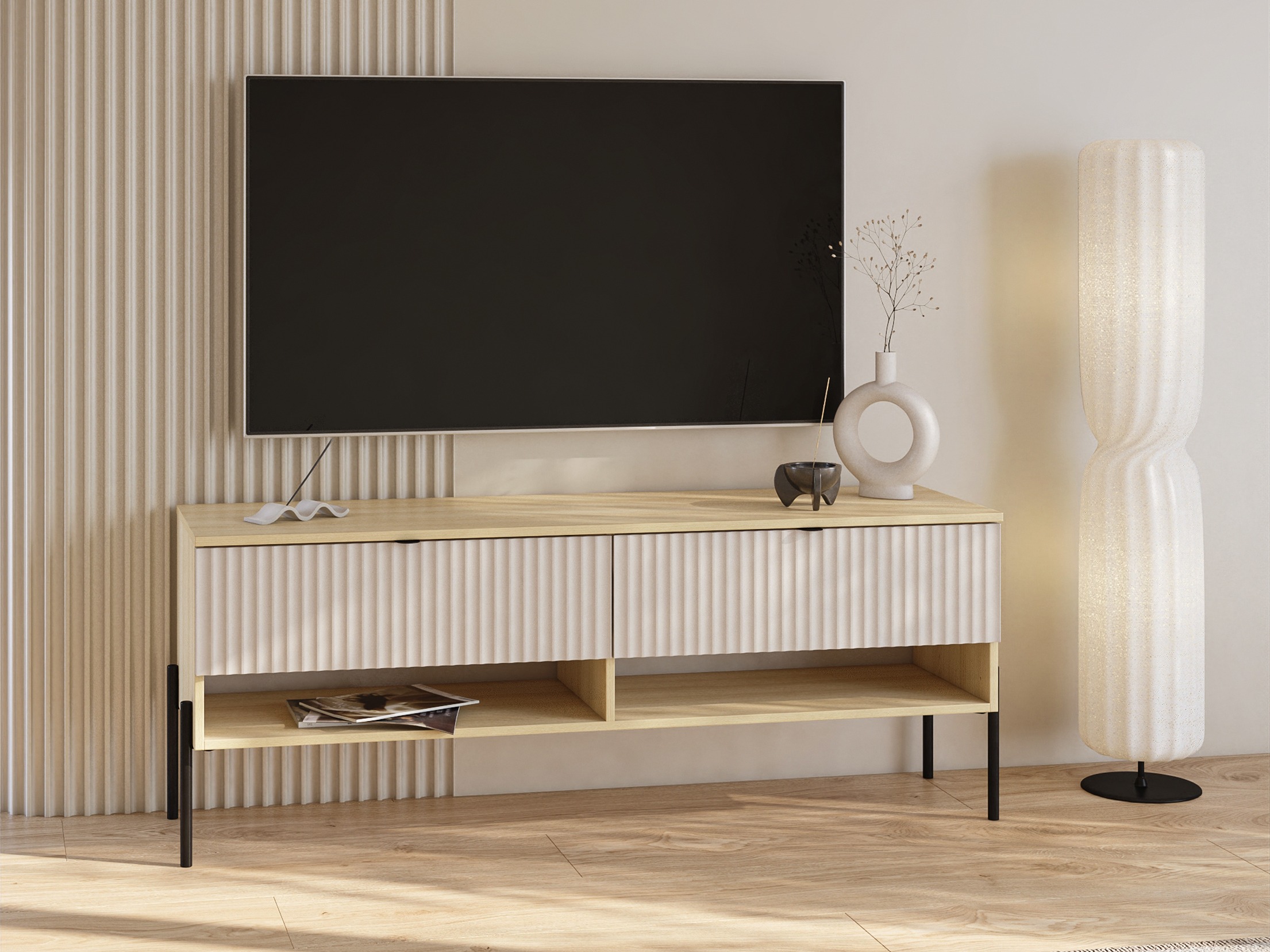 Meuble TV Levtenu 109 (Chêne + Cachemire)