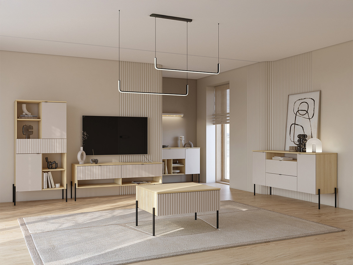 Meuble TV Levtenu 109 (Chêne + Cachemire)