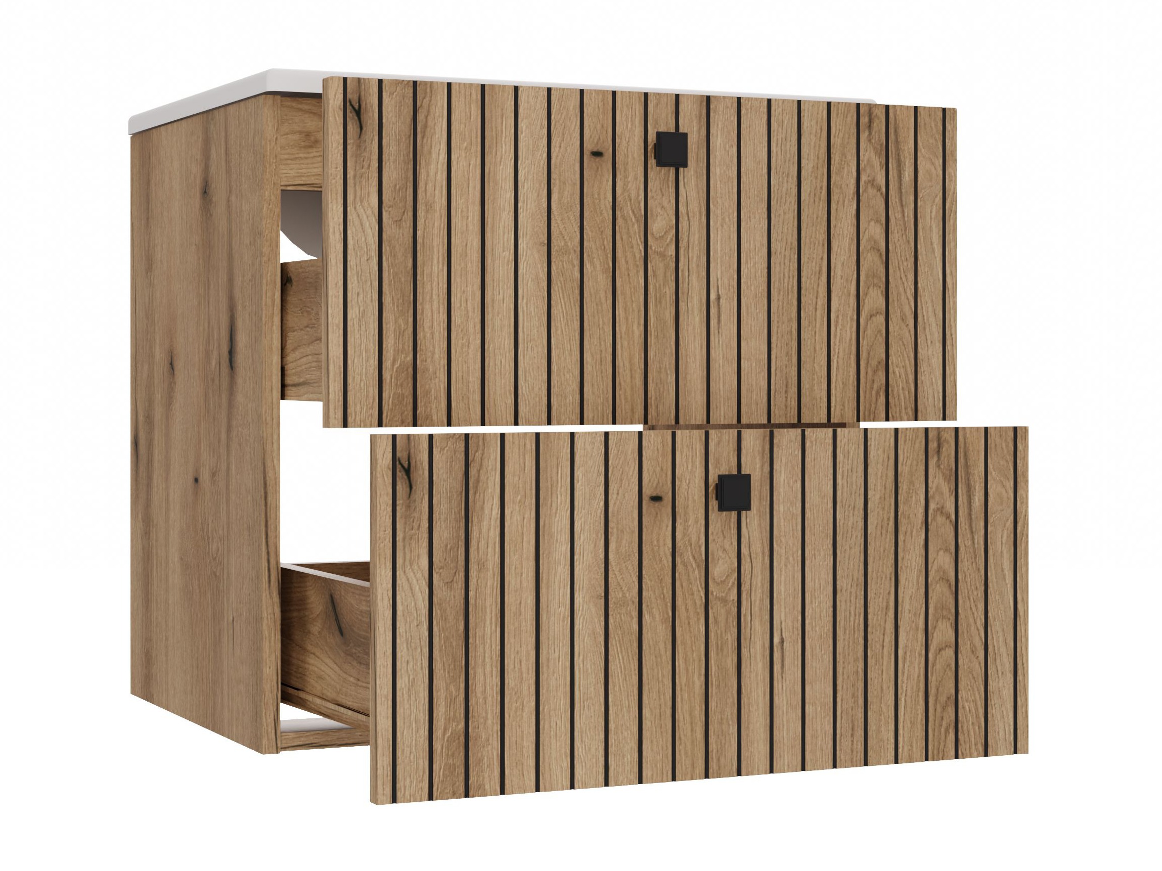 Armoire de salle de bains murale pour lavabo Mandeville 314 (Chêne)