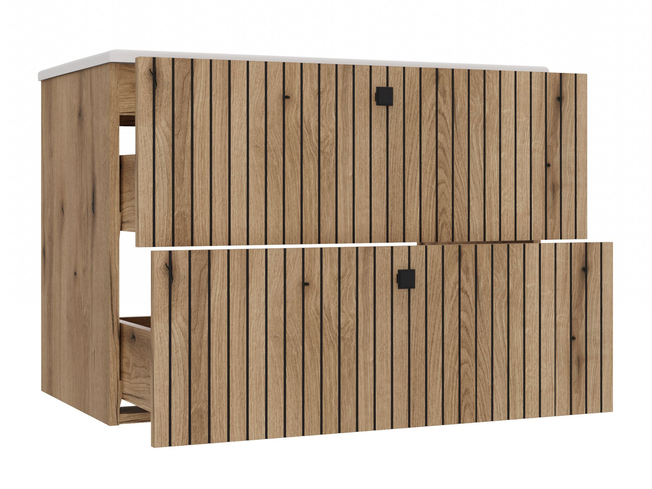 Armoire de salle de bains murale pour lavabo Mandeville 315 (Chêne)