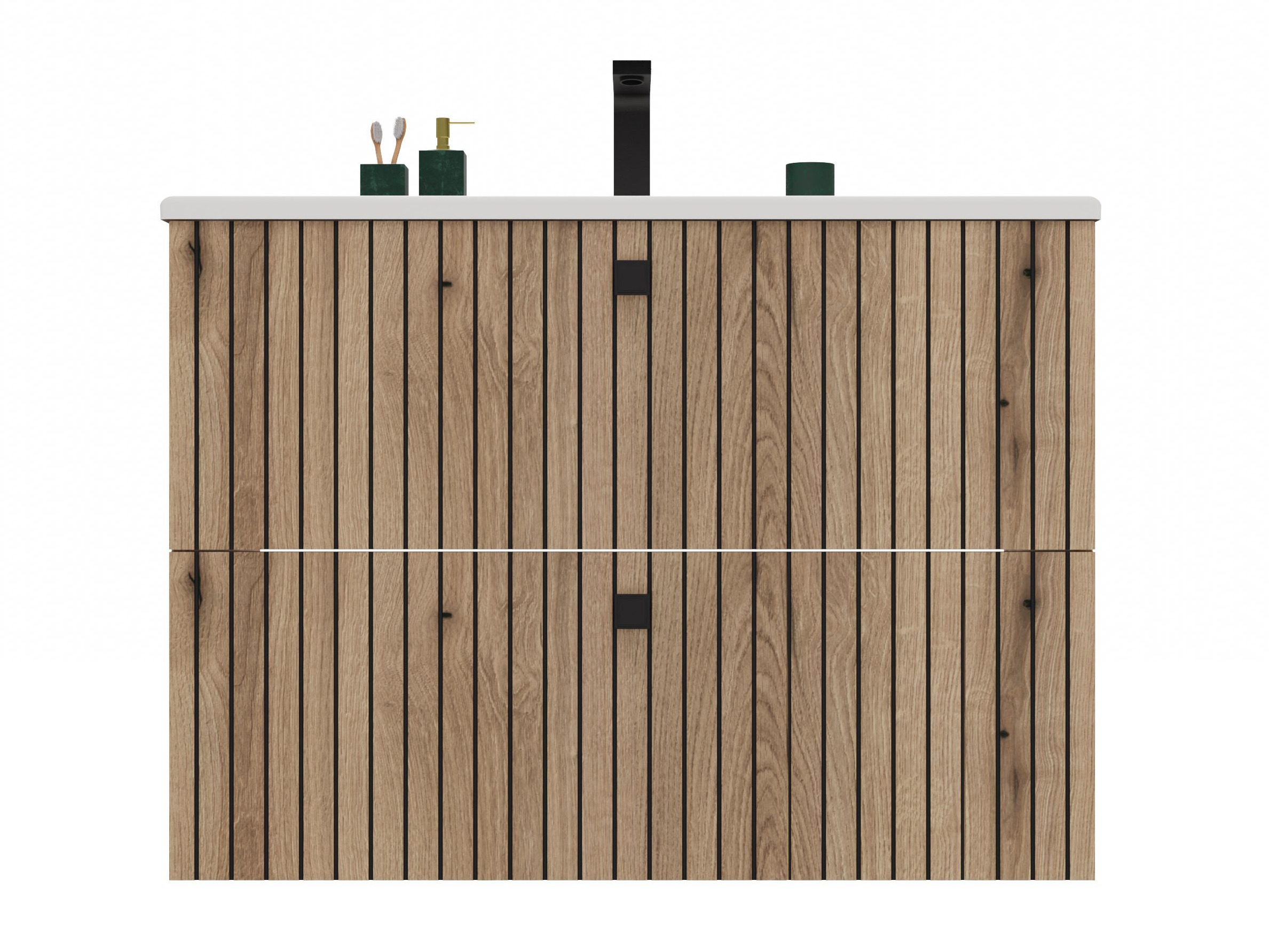 Armoire de salle de bains murale pour lavabo Mandeville 315 (Chêne)