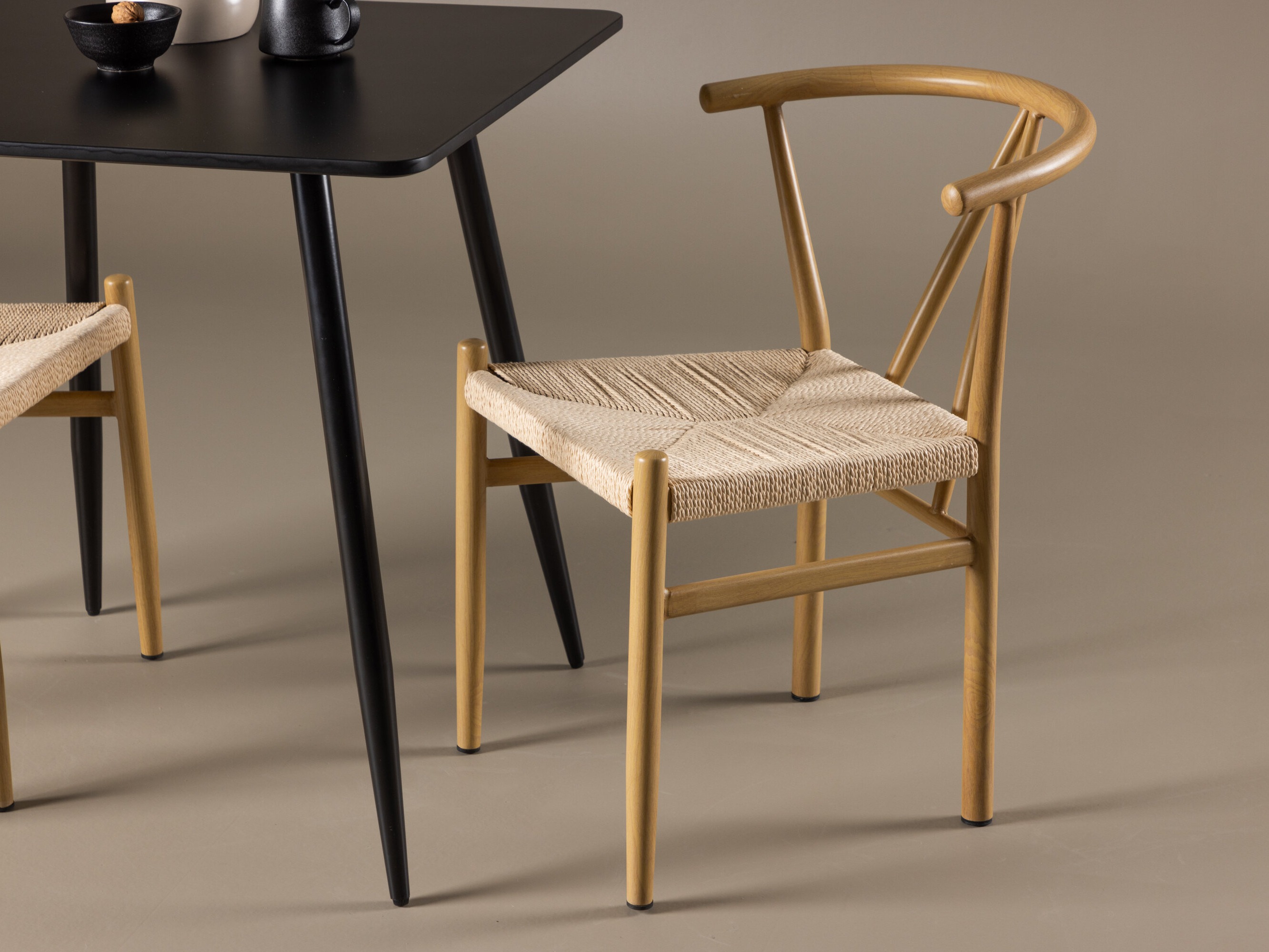 Salle à manger complète Dallas 4920 (Beige + Brun clair)