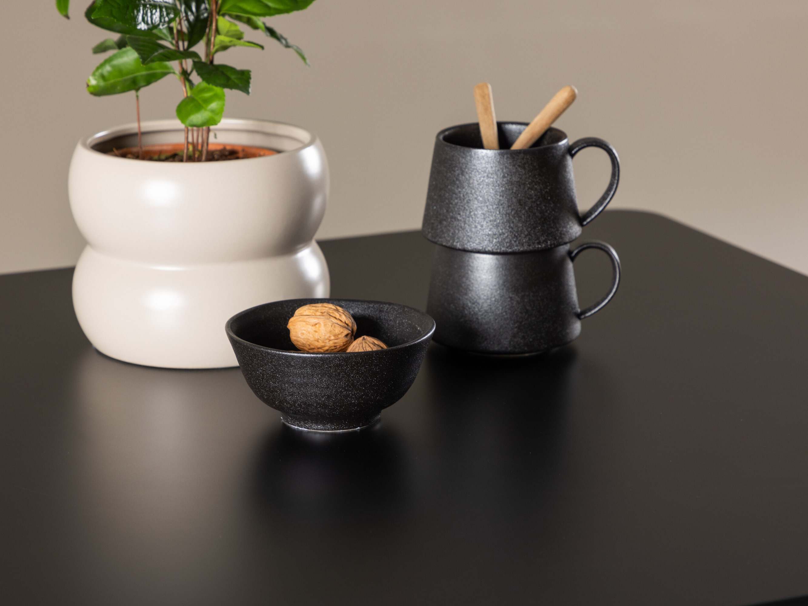 Salle à manger complète Dallas 4909 (Beige + Noir)