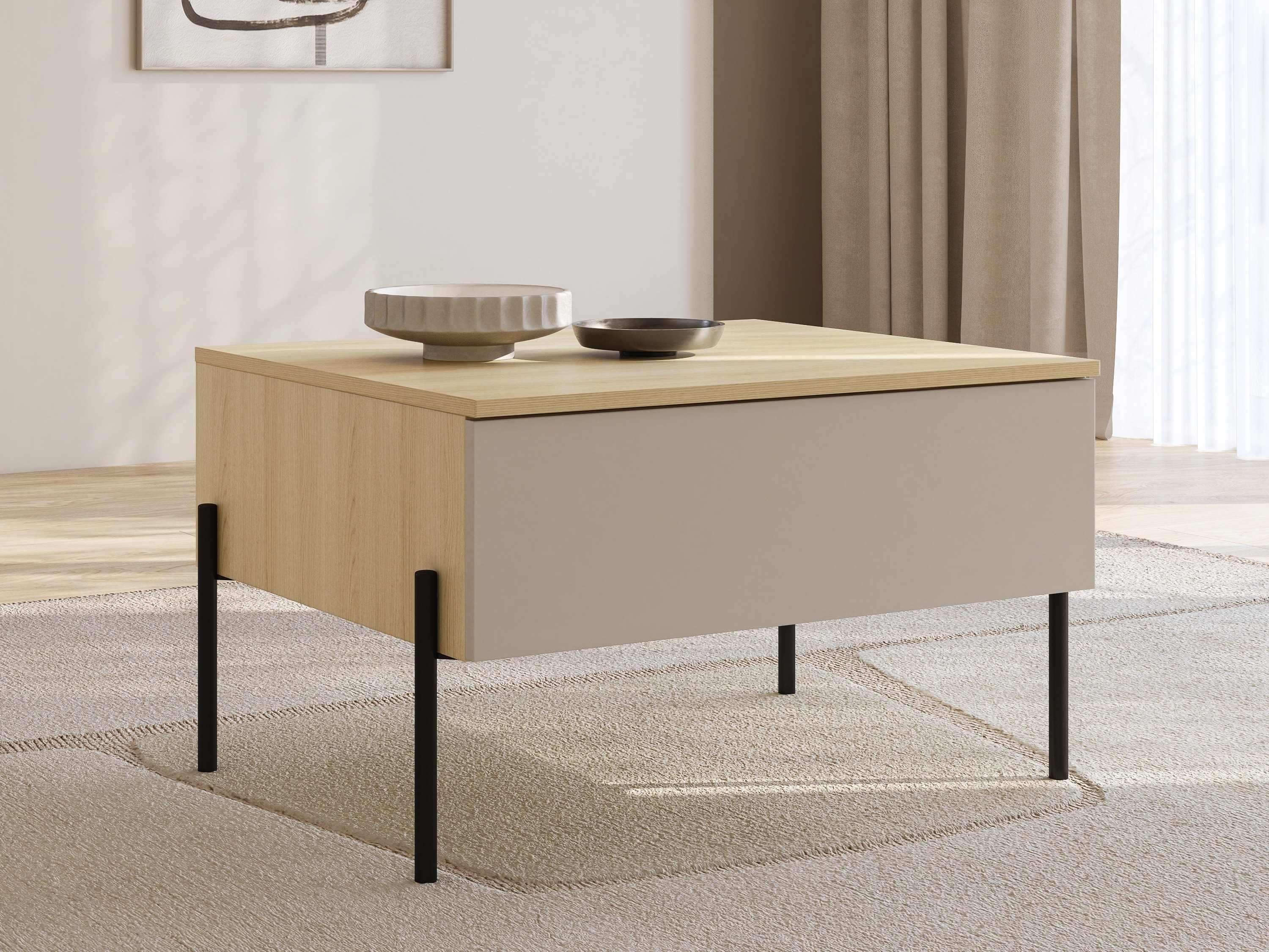 Table basse Levtenu 116 (Chêne + Cachemire)