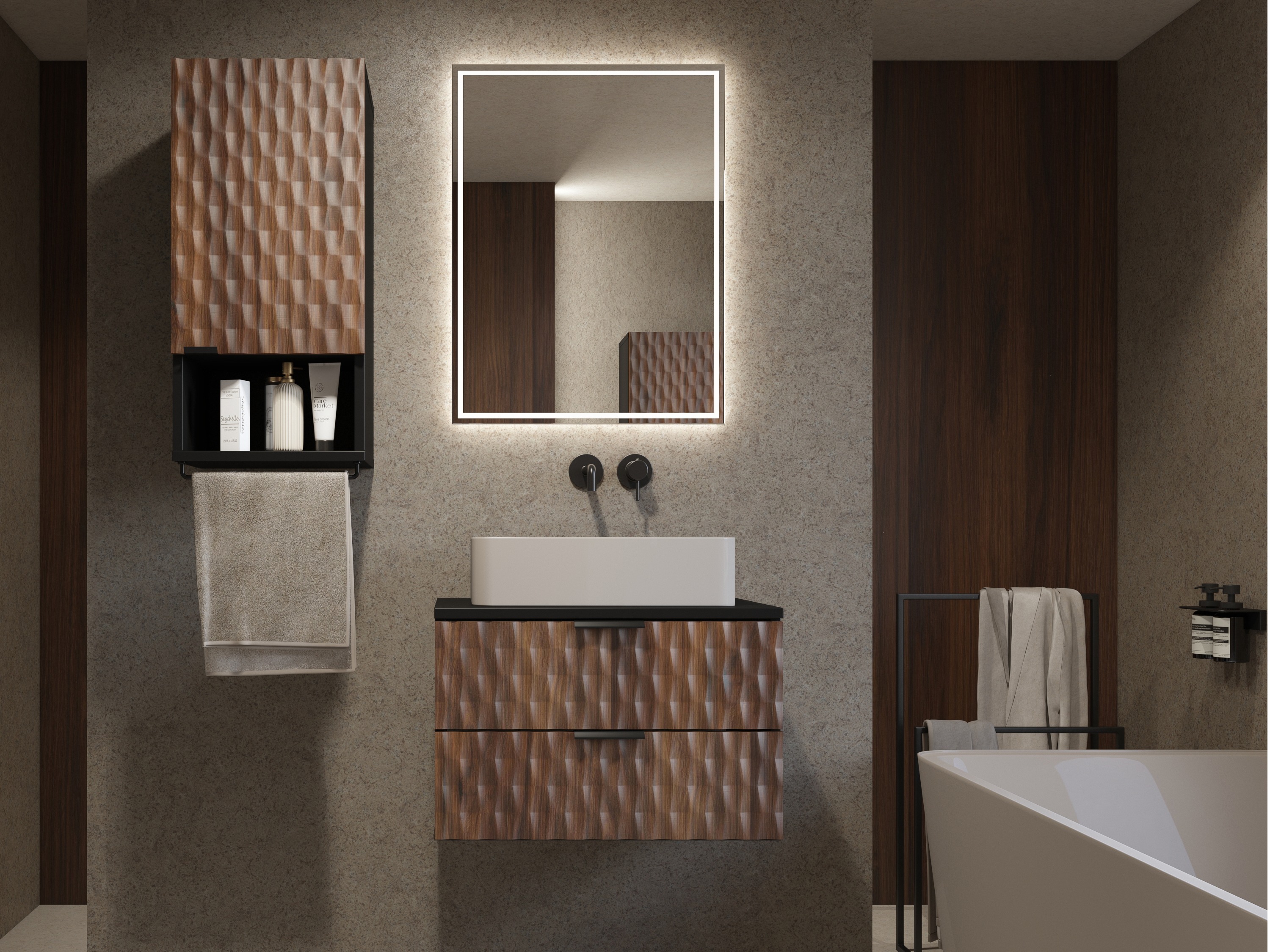 Armoire de salle de bains murale pour lavabo Elitese 102