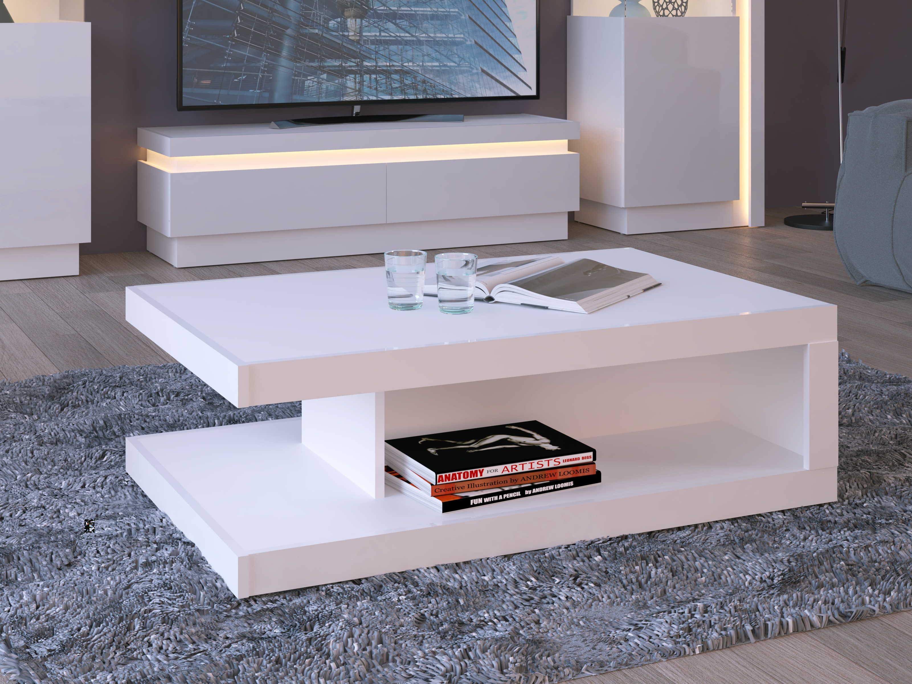 Table basse Feldeli 105 (Blanc)