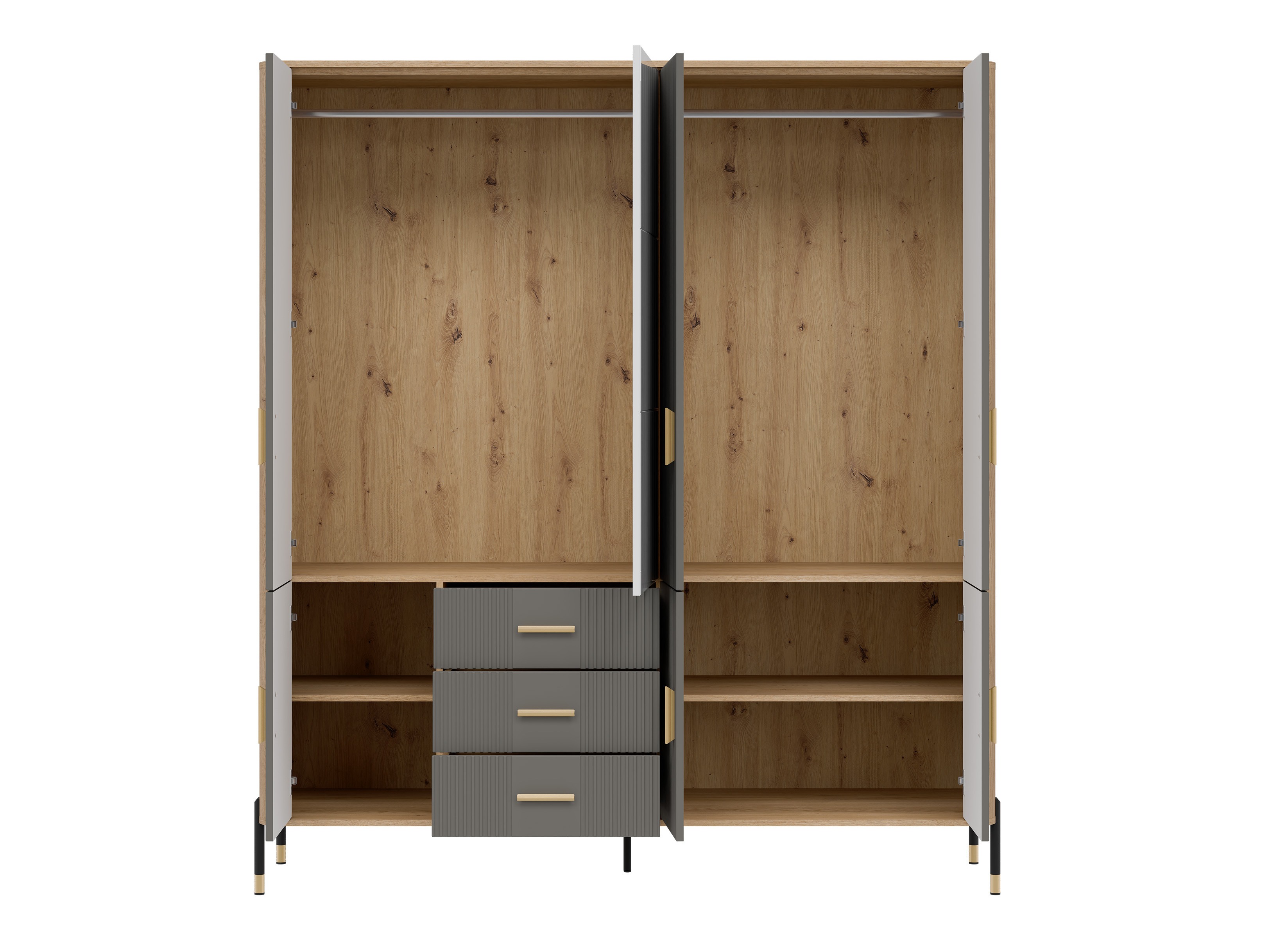 Armoire Flosora 135 (Gris)