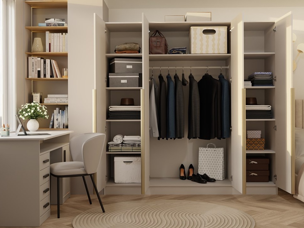 Armoire Mandeville 370 (Cachemire + Doré)
