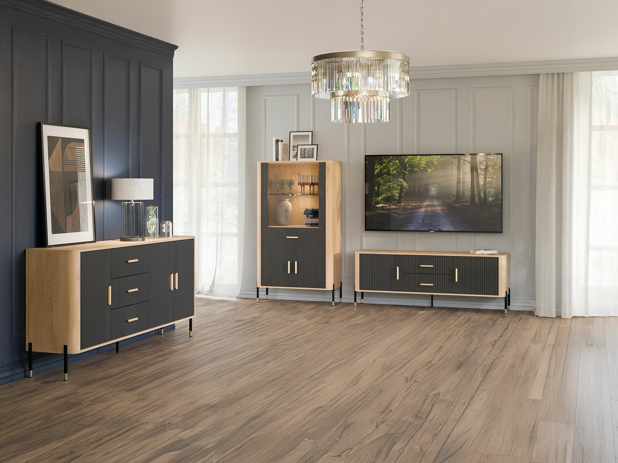 Ensemble de salon Flosora 147 (Anthracite)