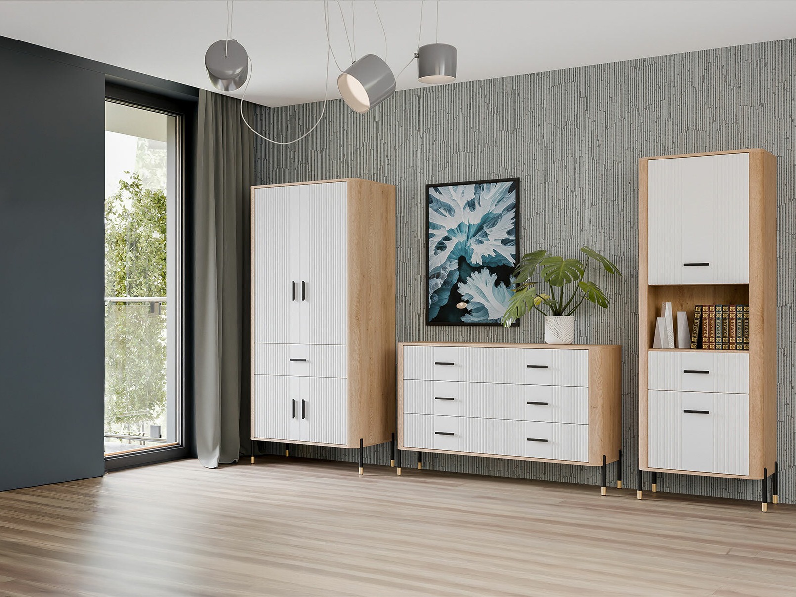 Ensemble de salon Flosora 149 (Blanc)