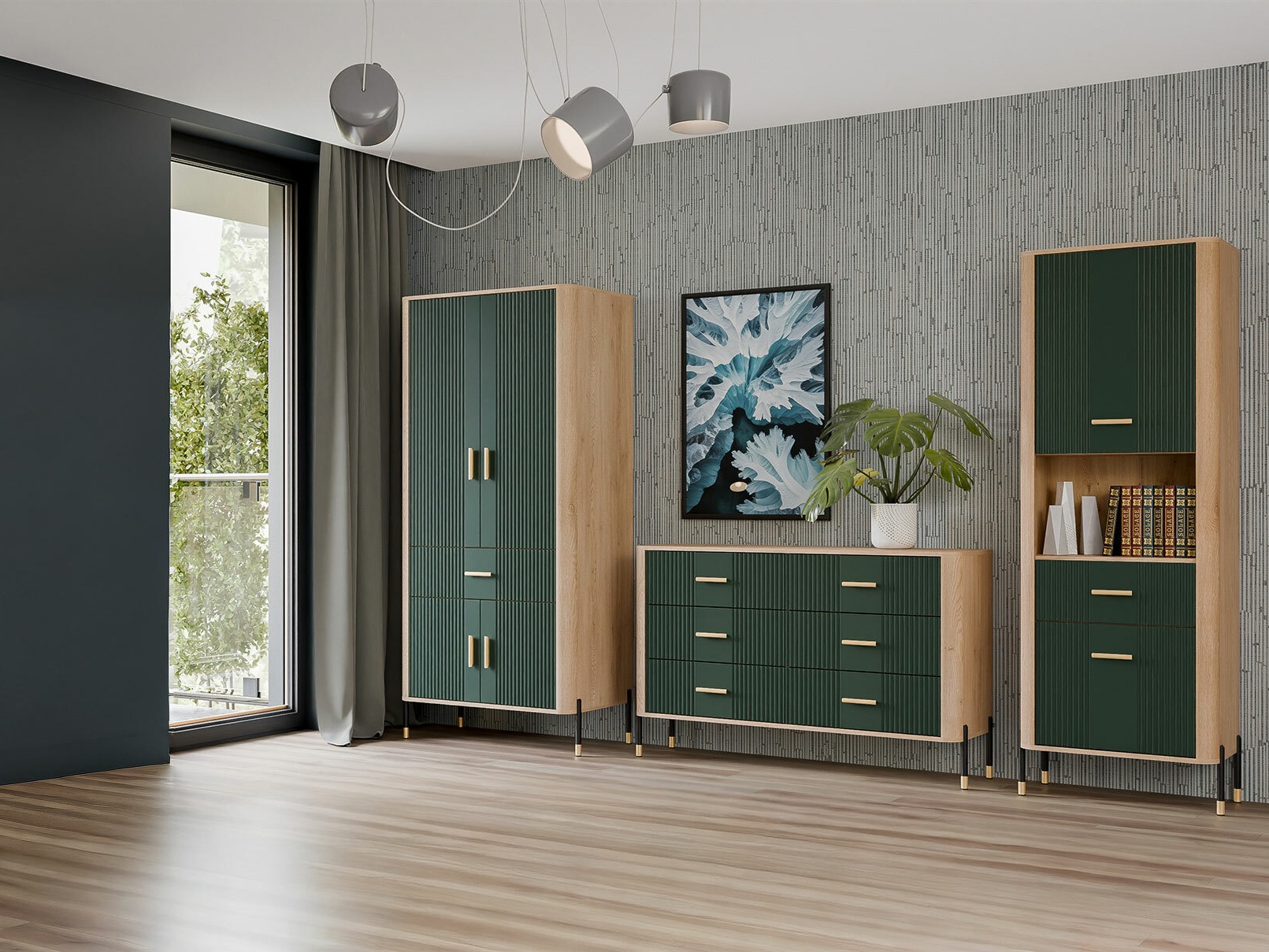 Ensemble de salon Flosora 149 (Vert)
