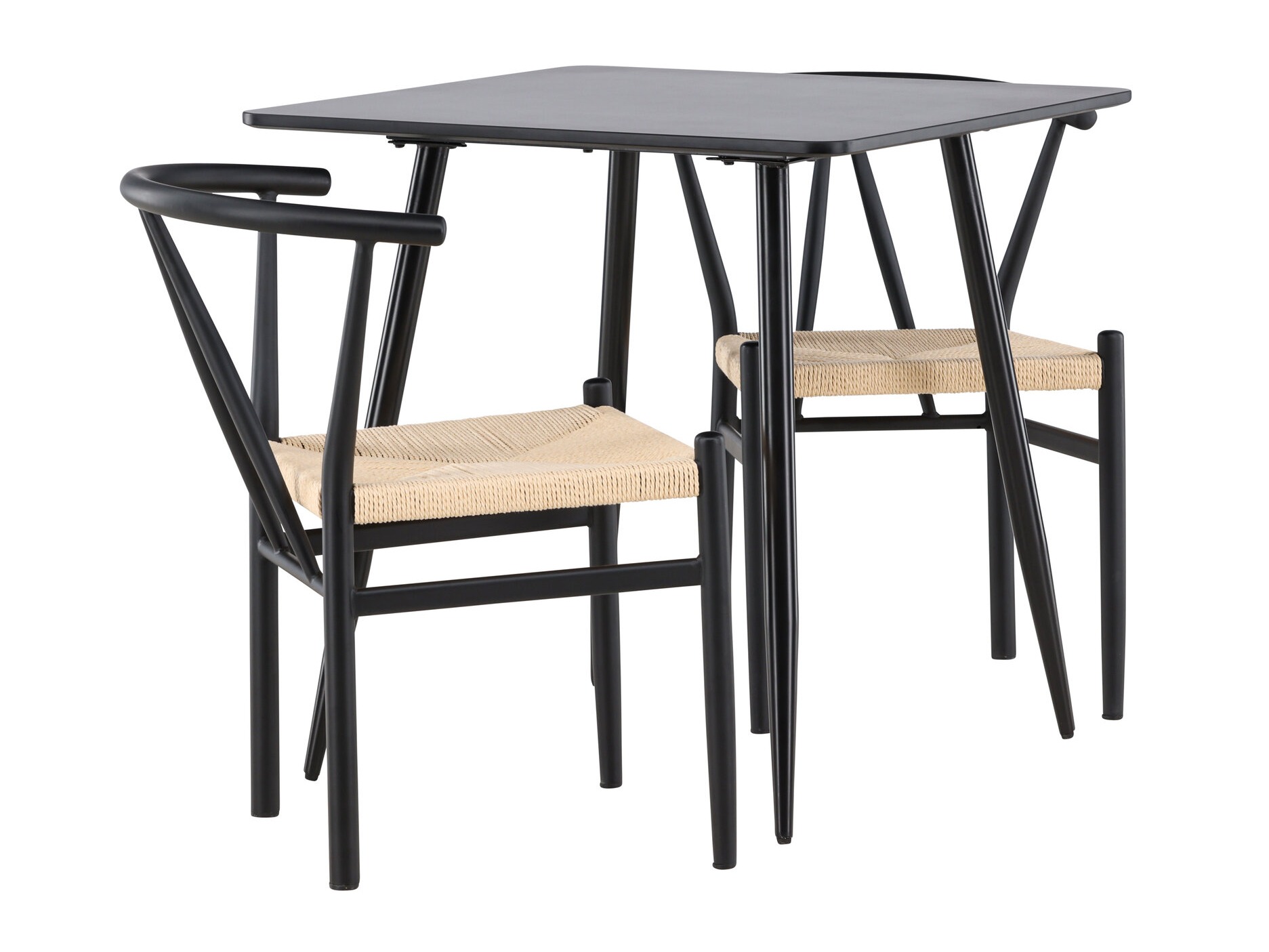 Salle à manger complète Dallas 4920 (Noir + Brun clair)