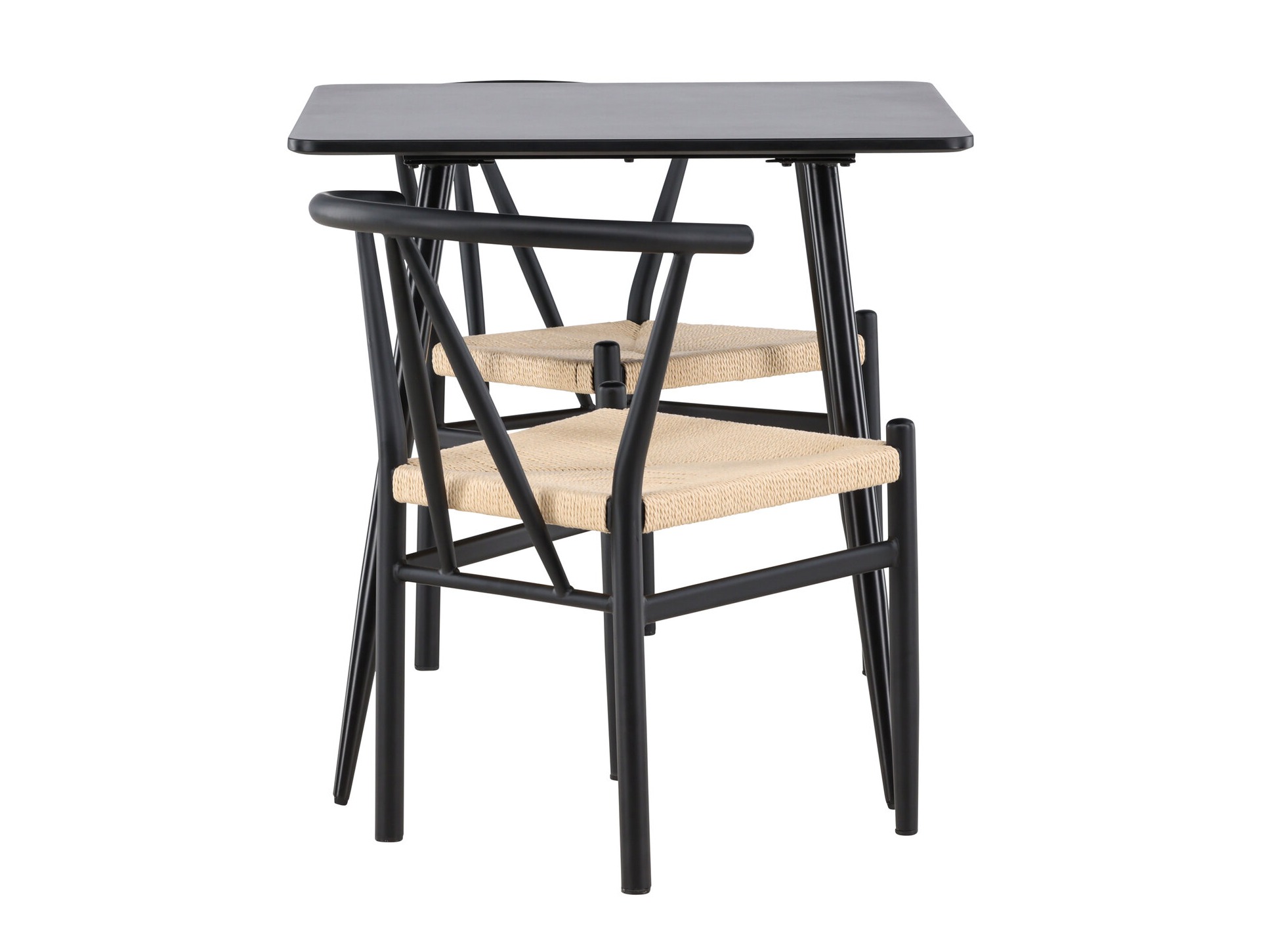Salle à manger complète Dallas 4920 (Noir + Brun clair)