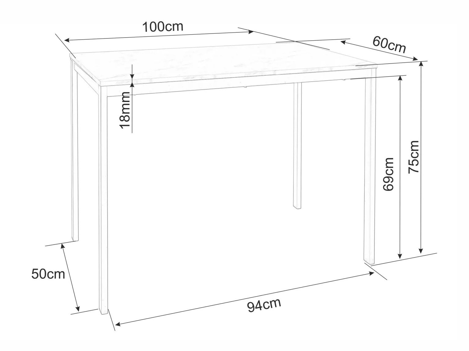 Table Detroit 861 (Chêne + Blanc)