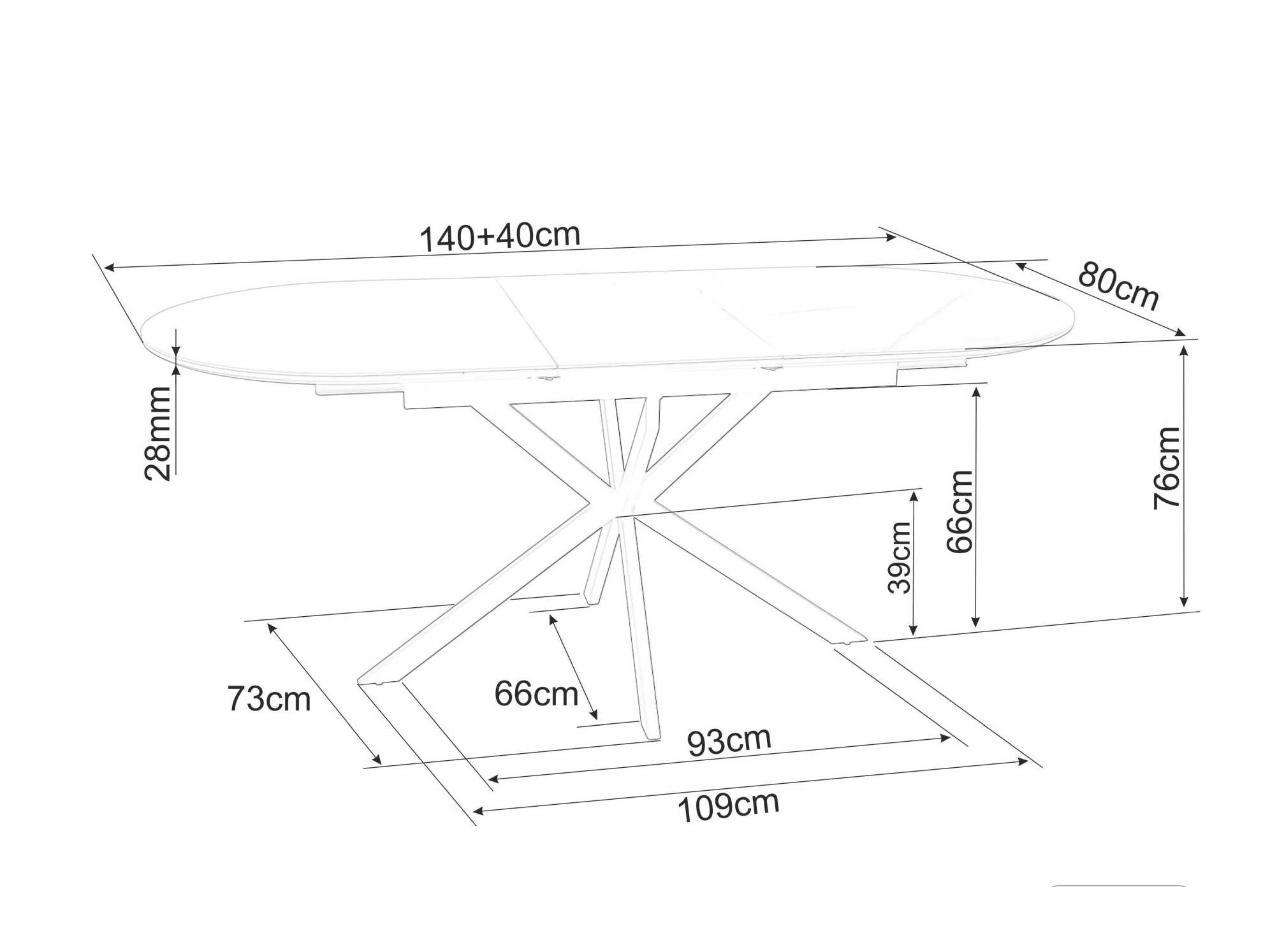 Table Detroit 862 (Marbre gris)